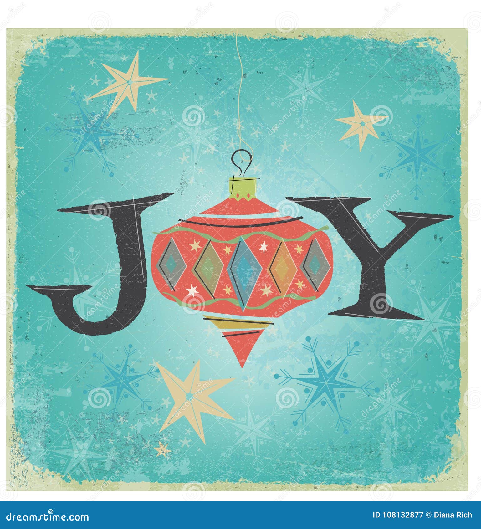 retro christmas ornament word joy