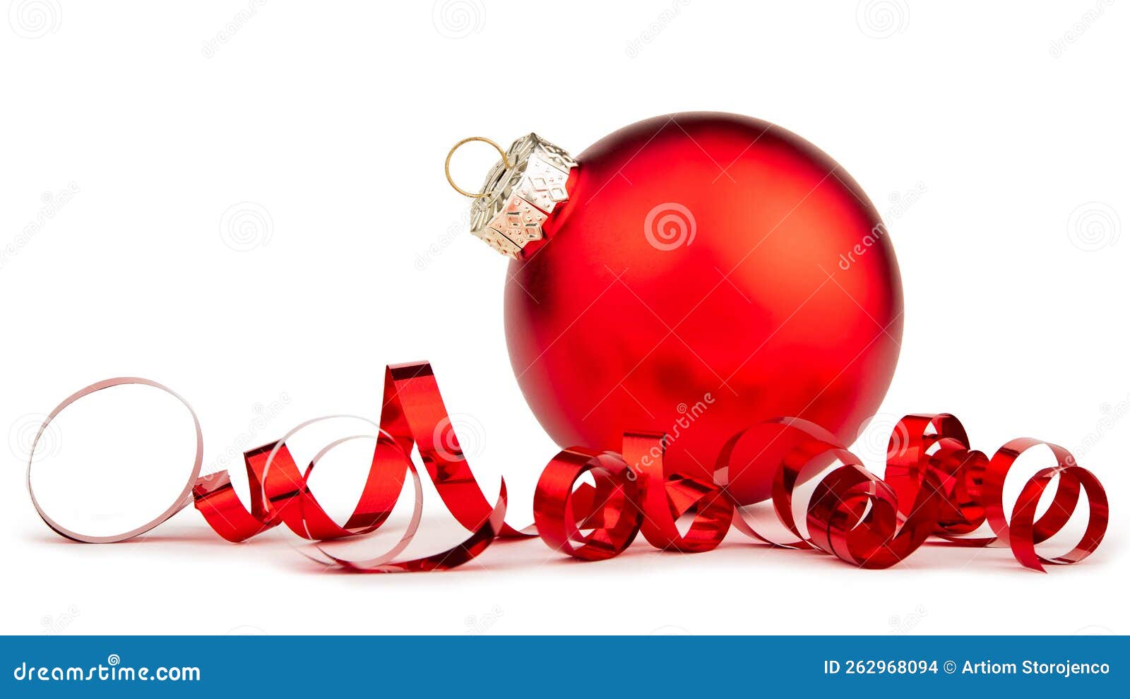 Christmas Ornaments. Closeup Red Glass Ball for Christmas Tree