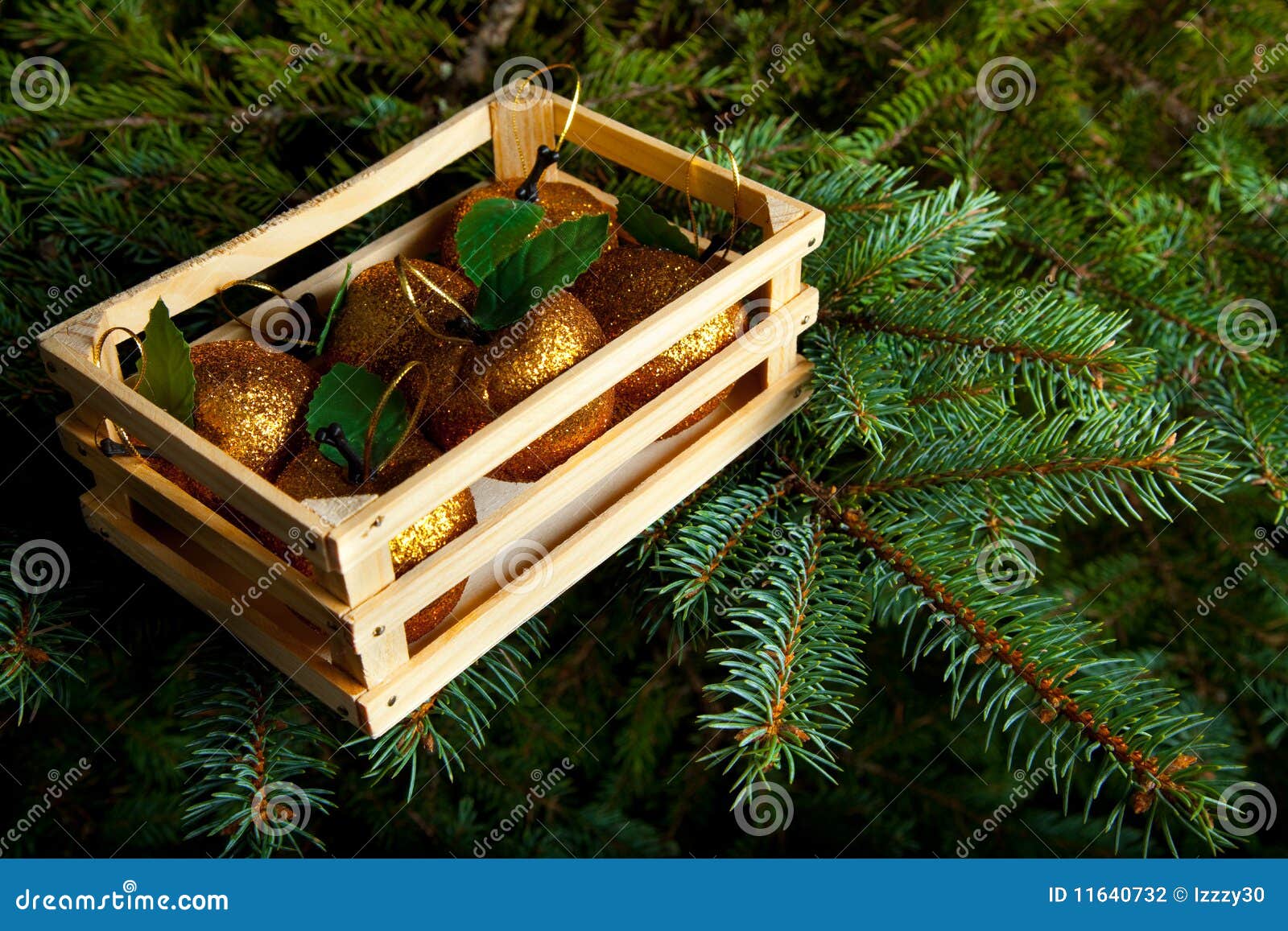 Christmas Ornaments on Live Christmas Tree Stock Photo Image of pine