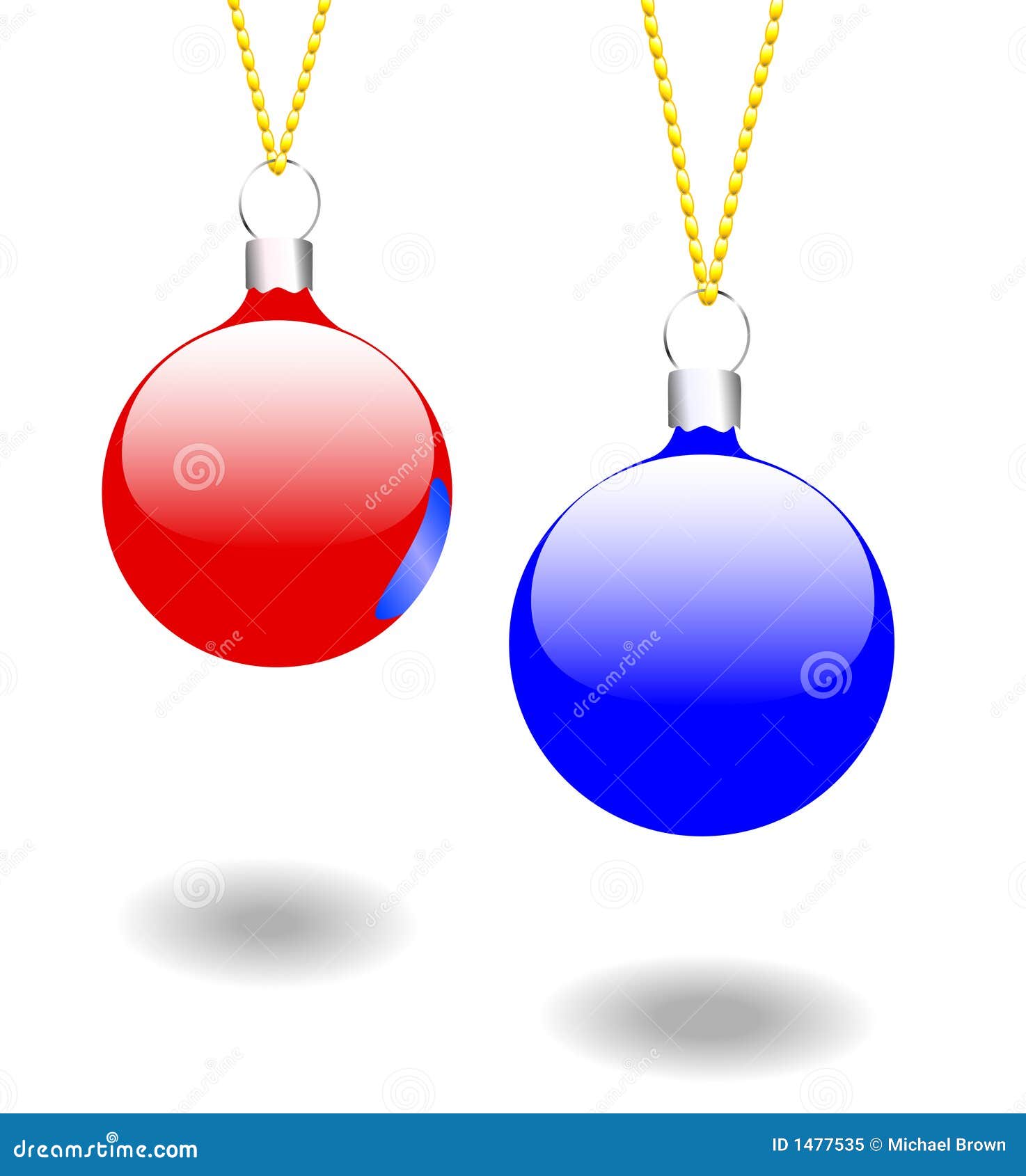 Christmas Ornaments Red & Blue Stock Vector Illustration of silver, string 1477535