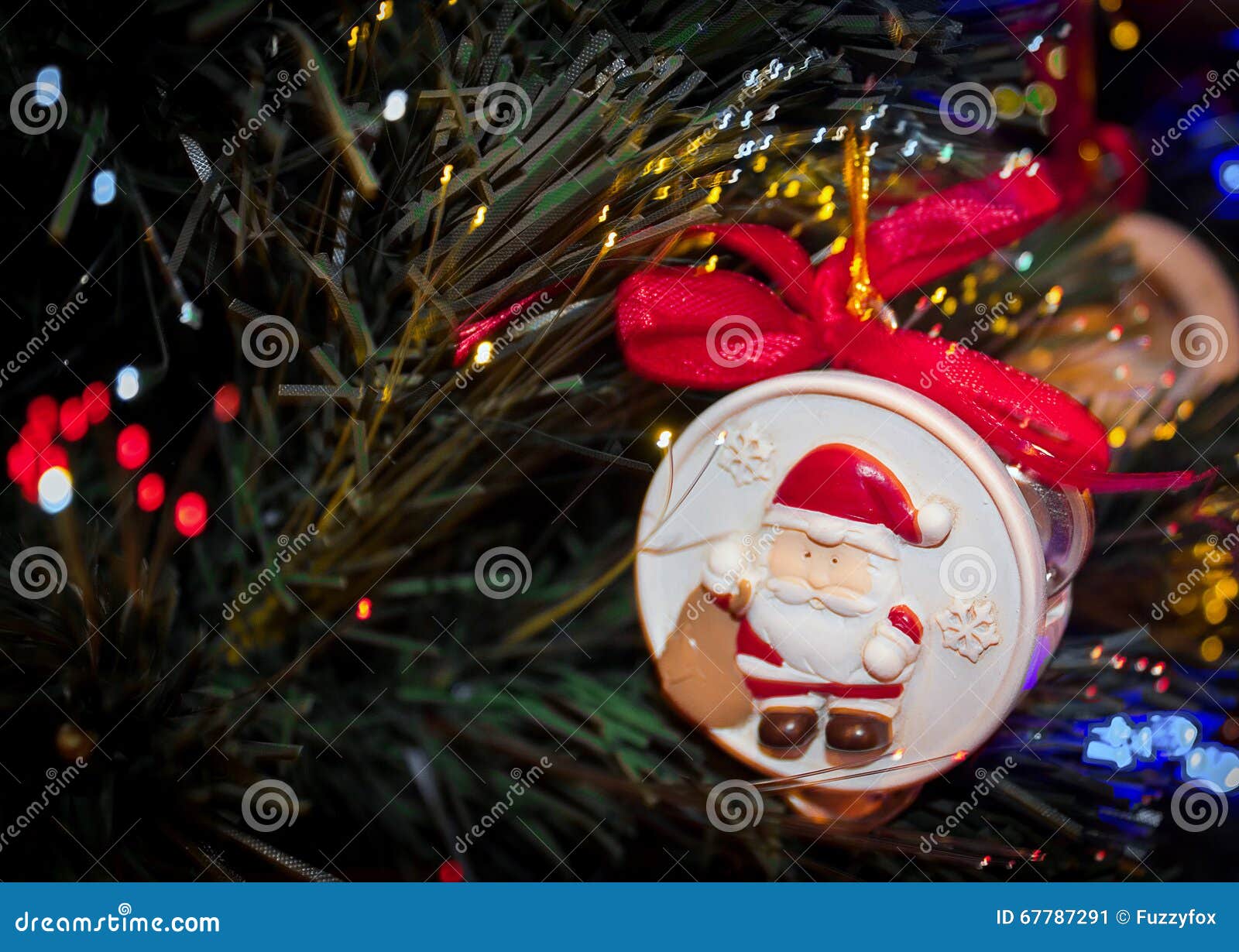 Christmas Ornaments Santa Christmas Tree Stock Image - Image of ...