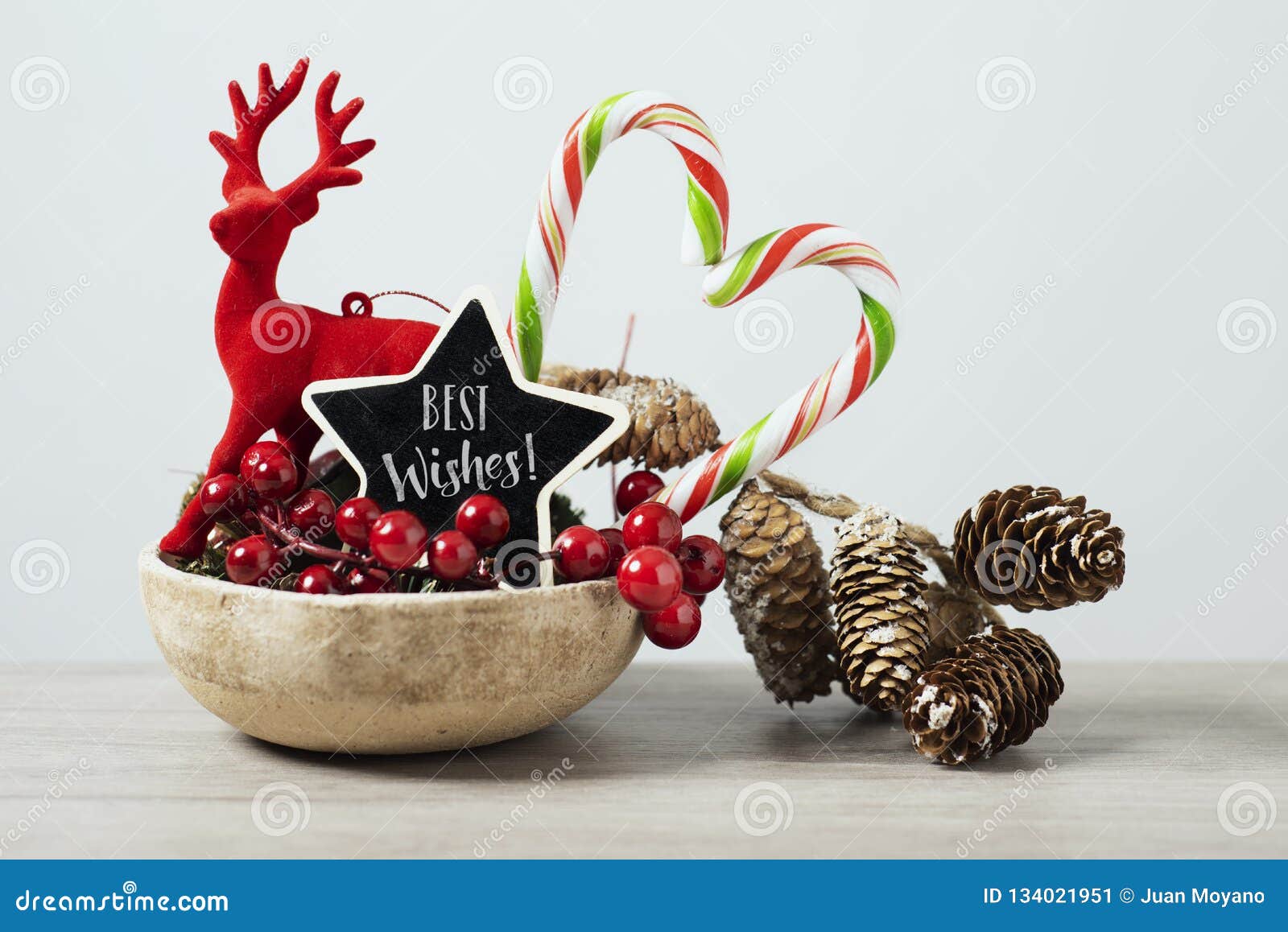 Christmas Ornaments And Text Best Wishes Stock Image Image Of