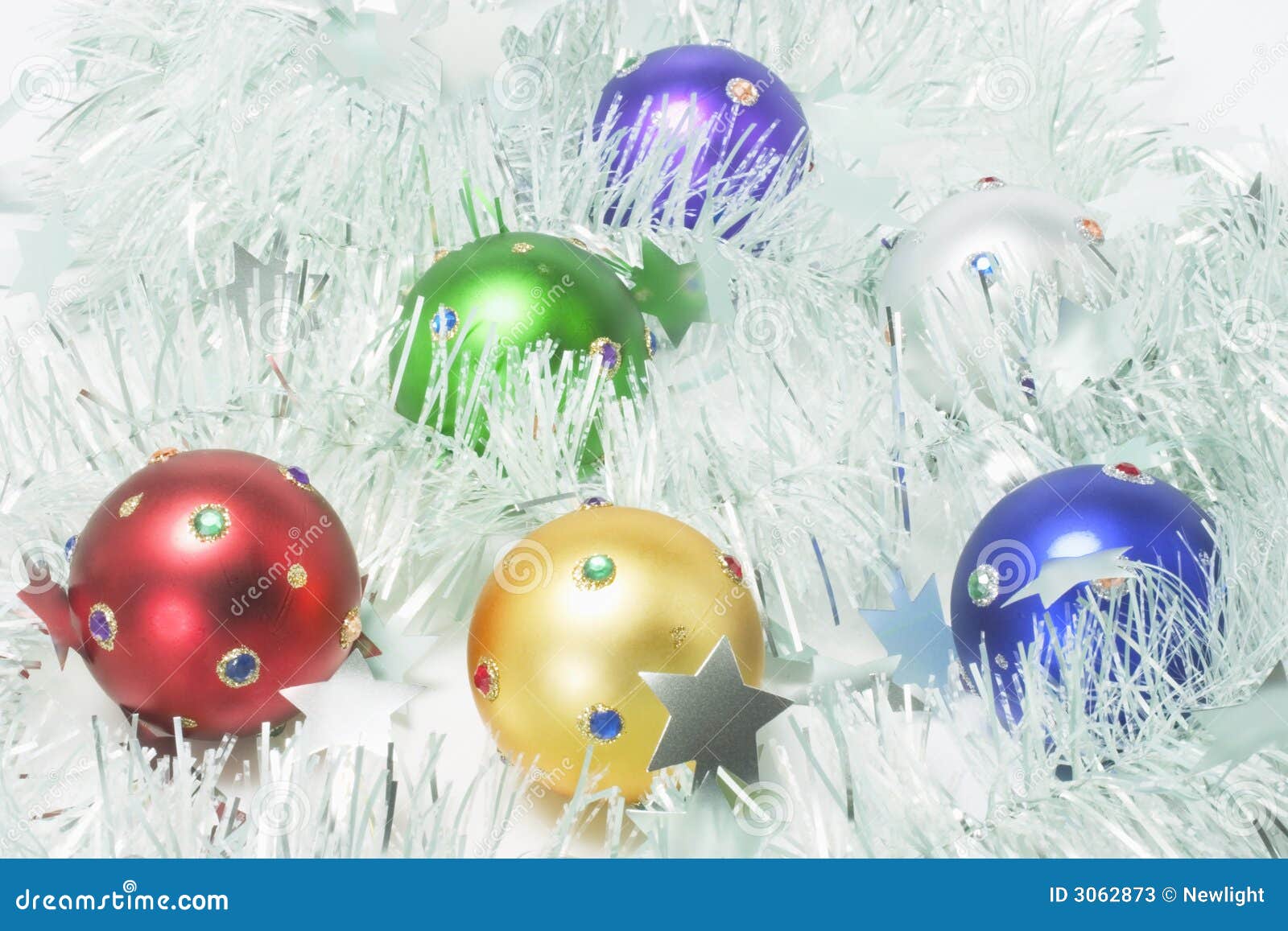 Christmas Ornaments and Tinsel Stock Image Image of christianity