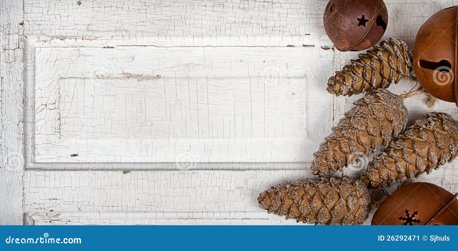 Christmas Ornaments on Wood Panel Stock Image Image of decoration