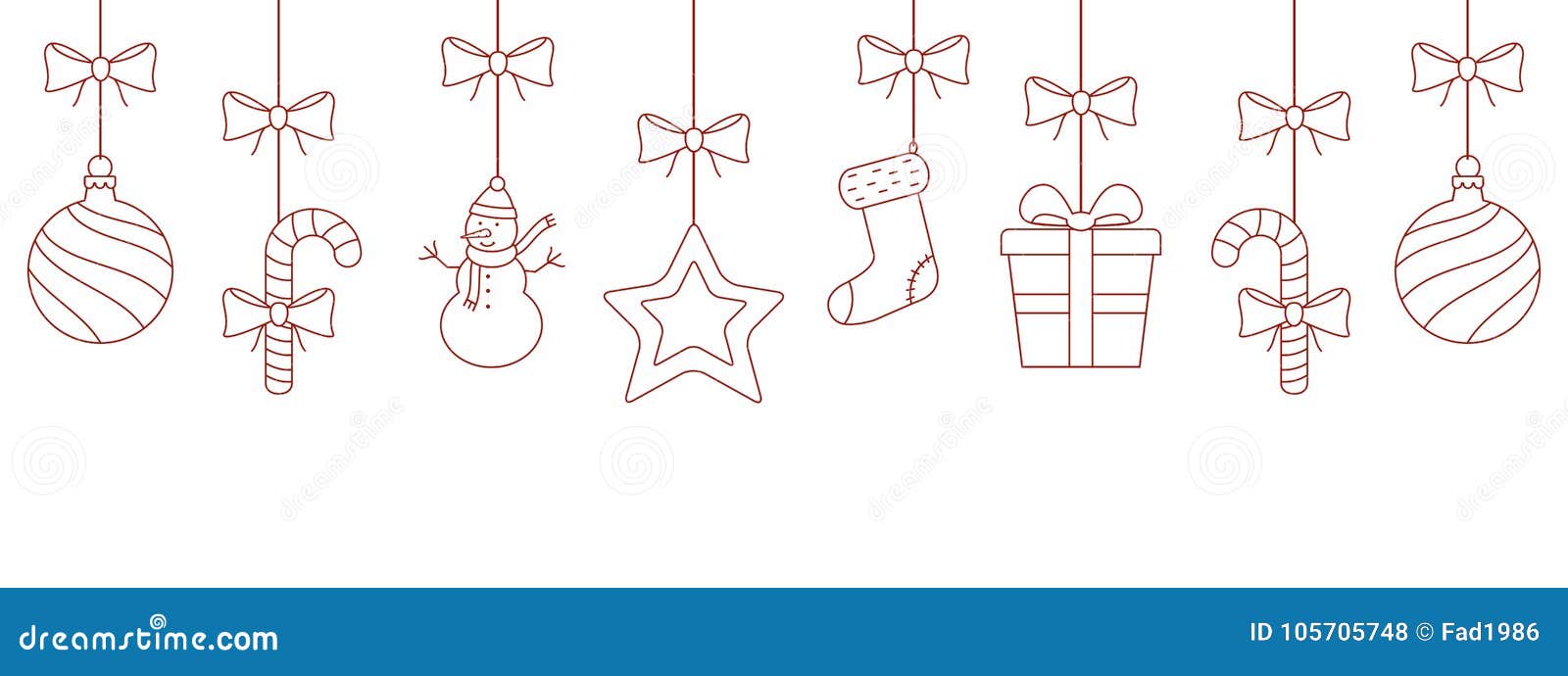 Download Christmas Outline Ornaments Hanging Stock Vector ...
