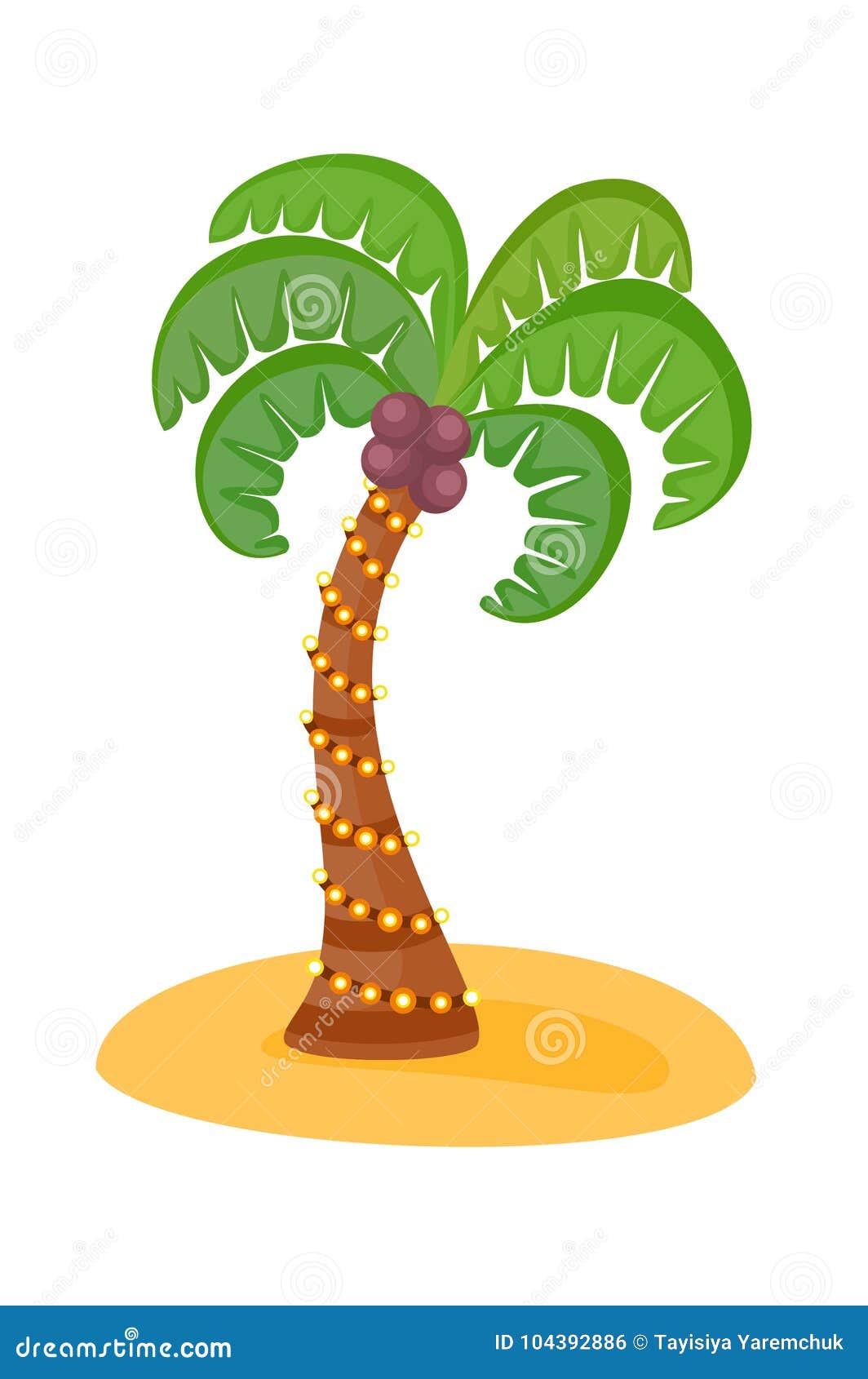Christmas Palm Tree. Vector Illustration. Stock Illustration