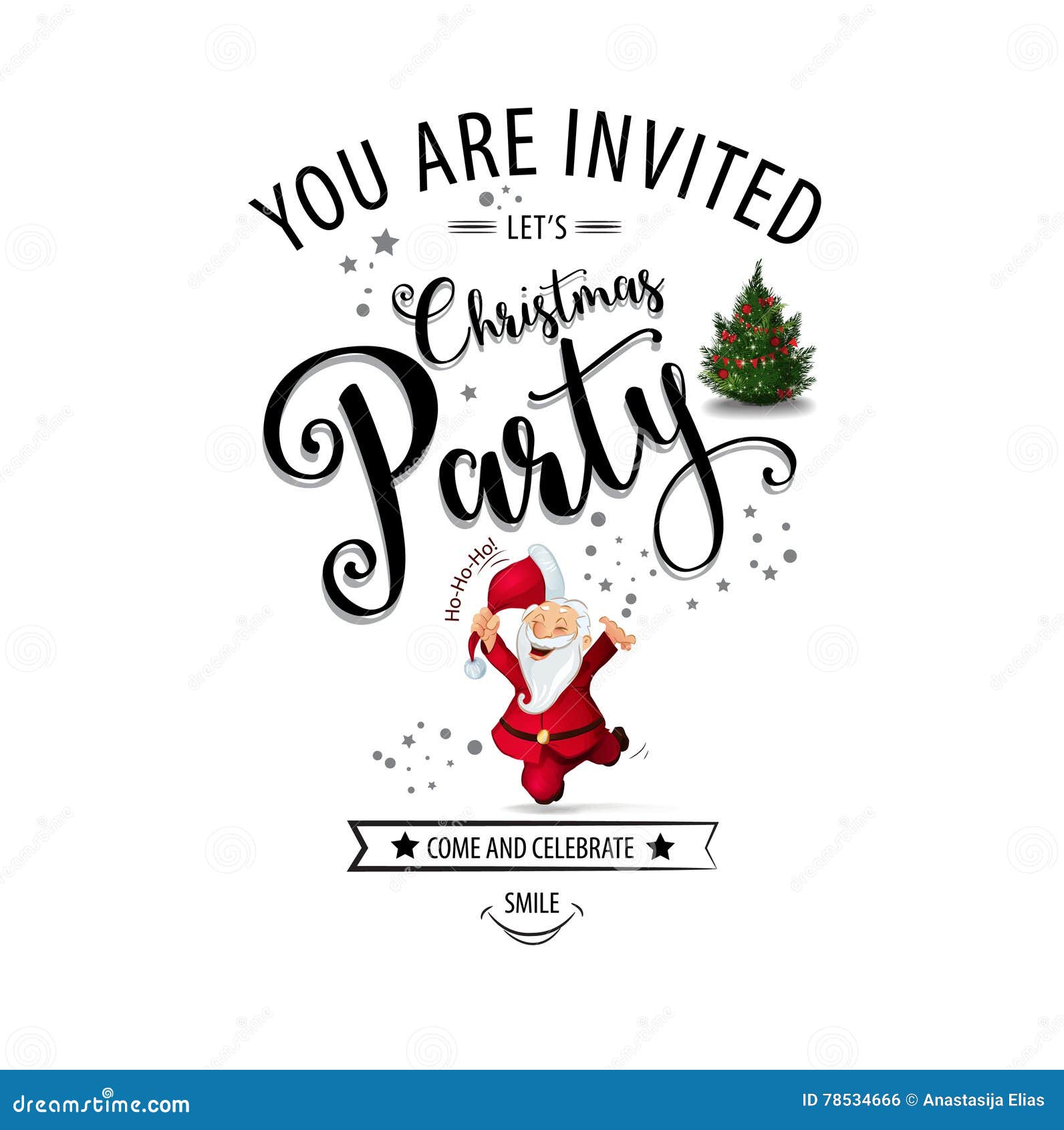 Christmas Party Design Template. Vector Illustration Stock Vector ...
