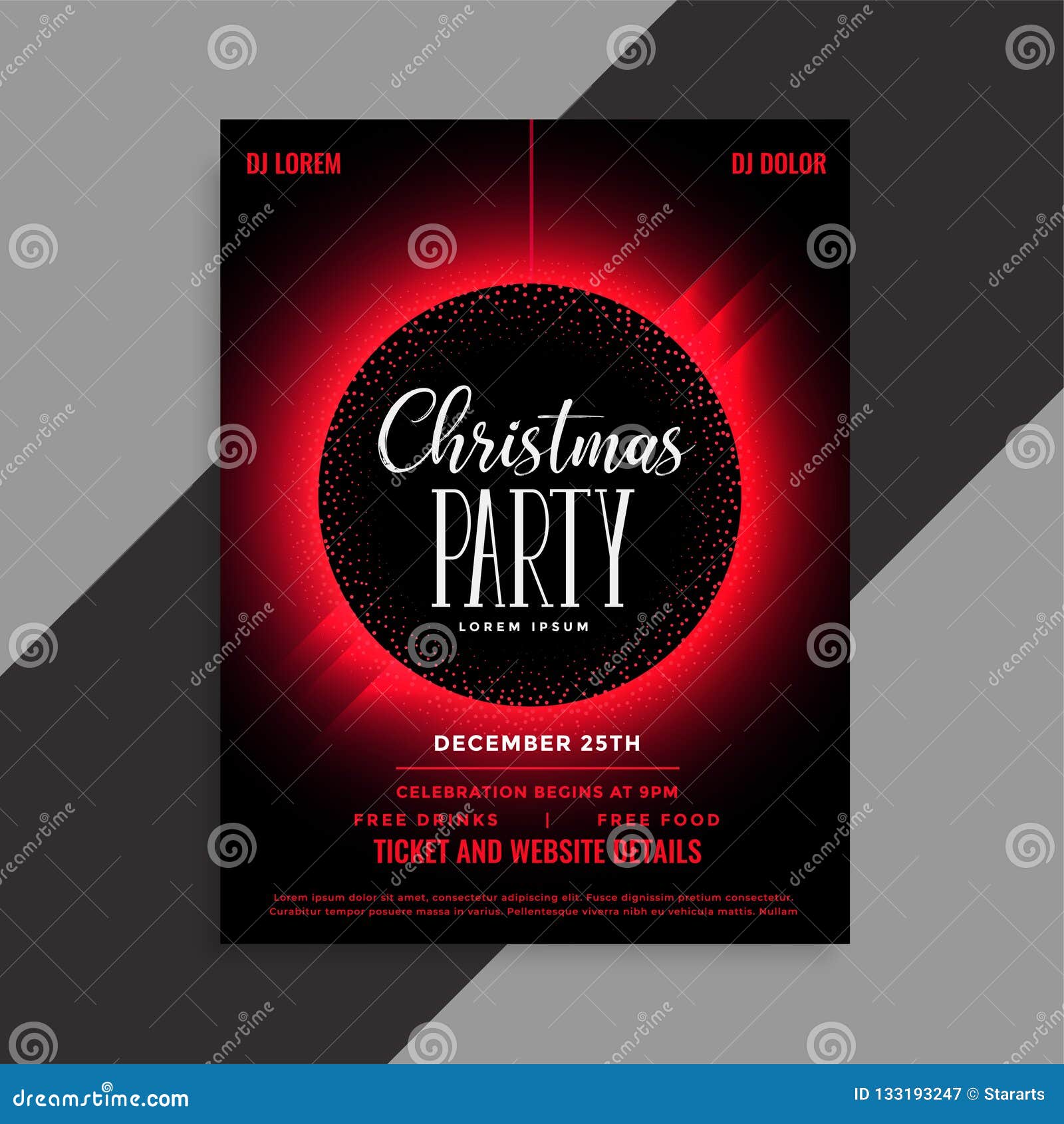 Christmas Party Event Invitation Flyer Template Stock Vector Illustration Of Poster Dance 133193247