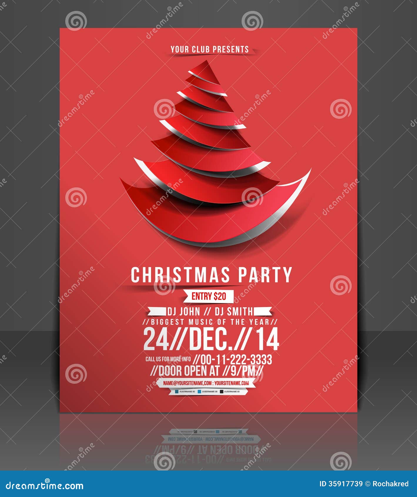 Christmas Party Flyer stock vector. Illustration of merry - 20 Regarding Free Christmas Flyer Templates Word