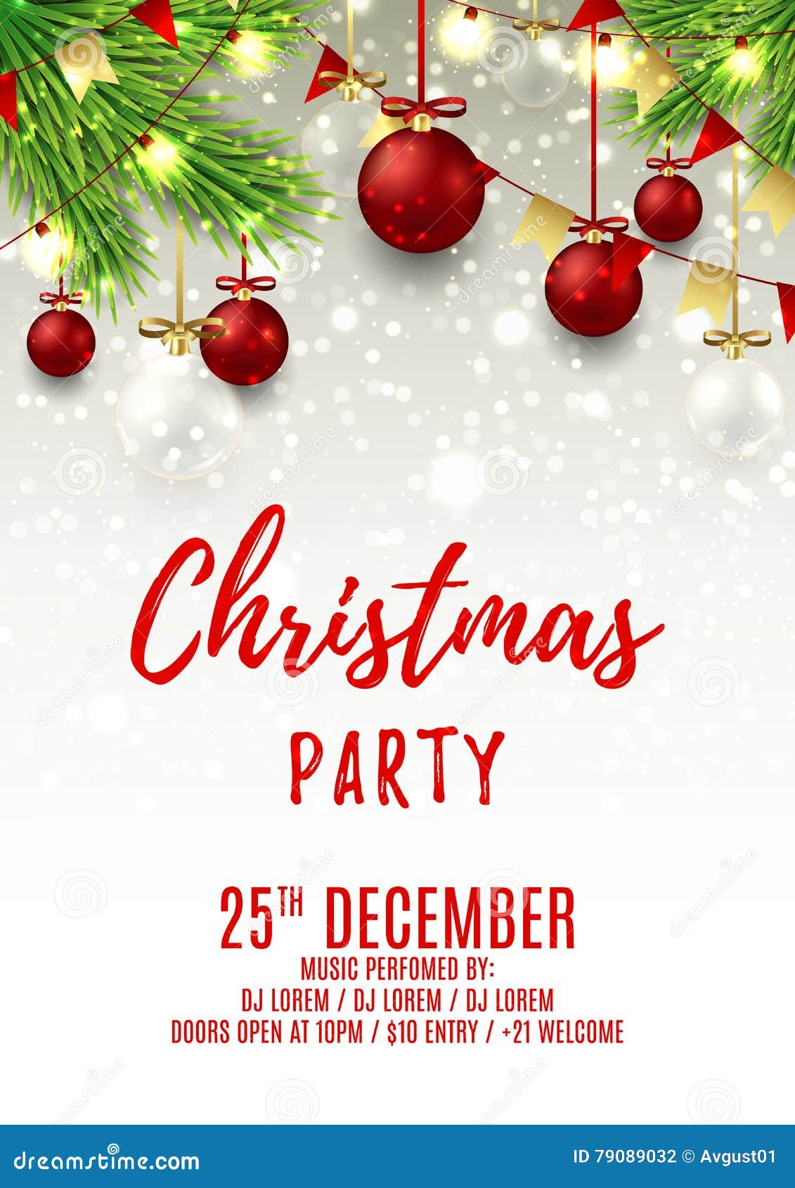 Christmas Party Flyer Template Stock Vector - Illustration of In Free Christmas Party Flyer Templates