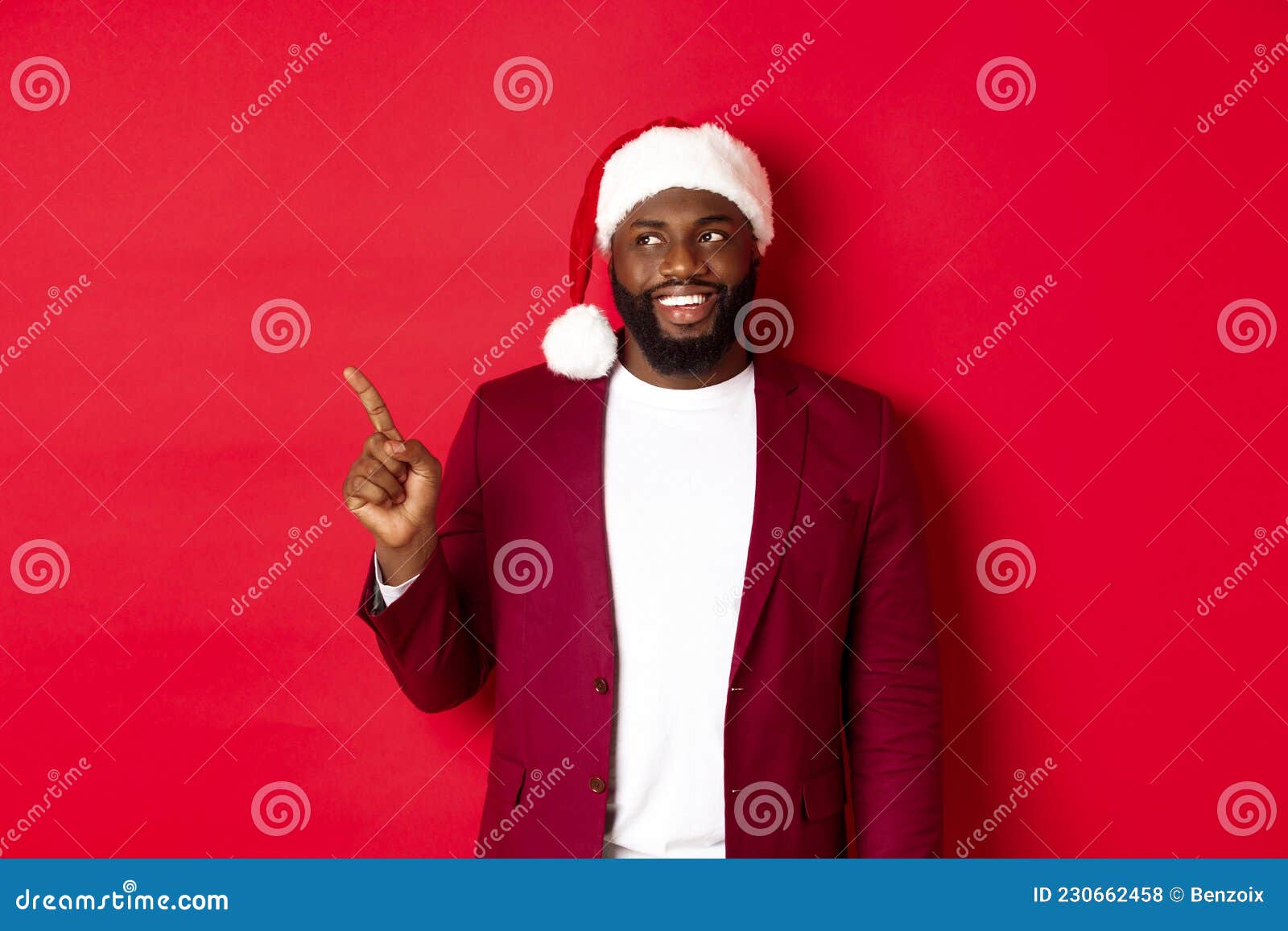 Christmas, Party and Holidays Concept. Cheerful Black Man Smiling ...