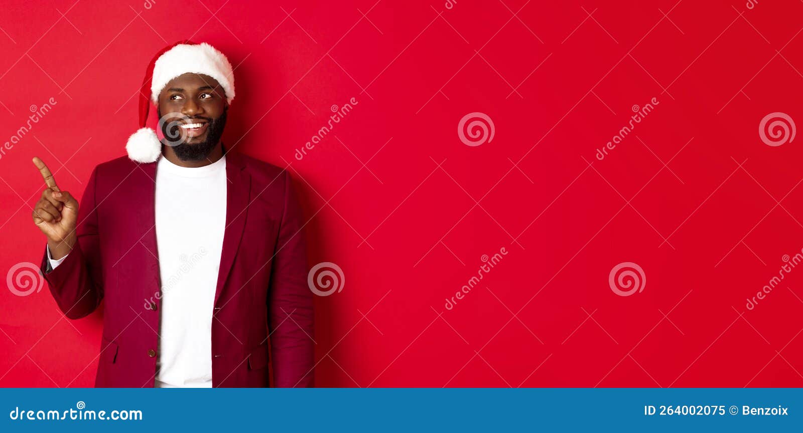 Christmas, Party and Holidays Concept. Cheerful Black Man Smiling ...