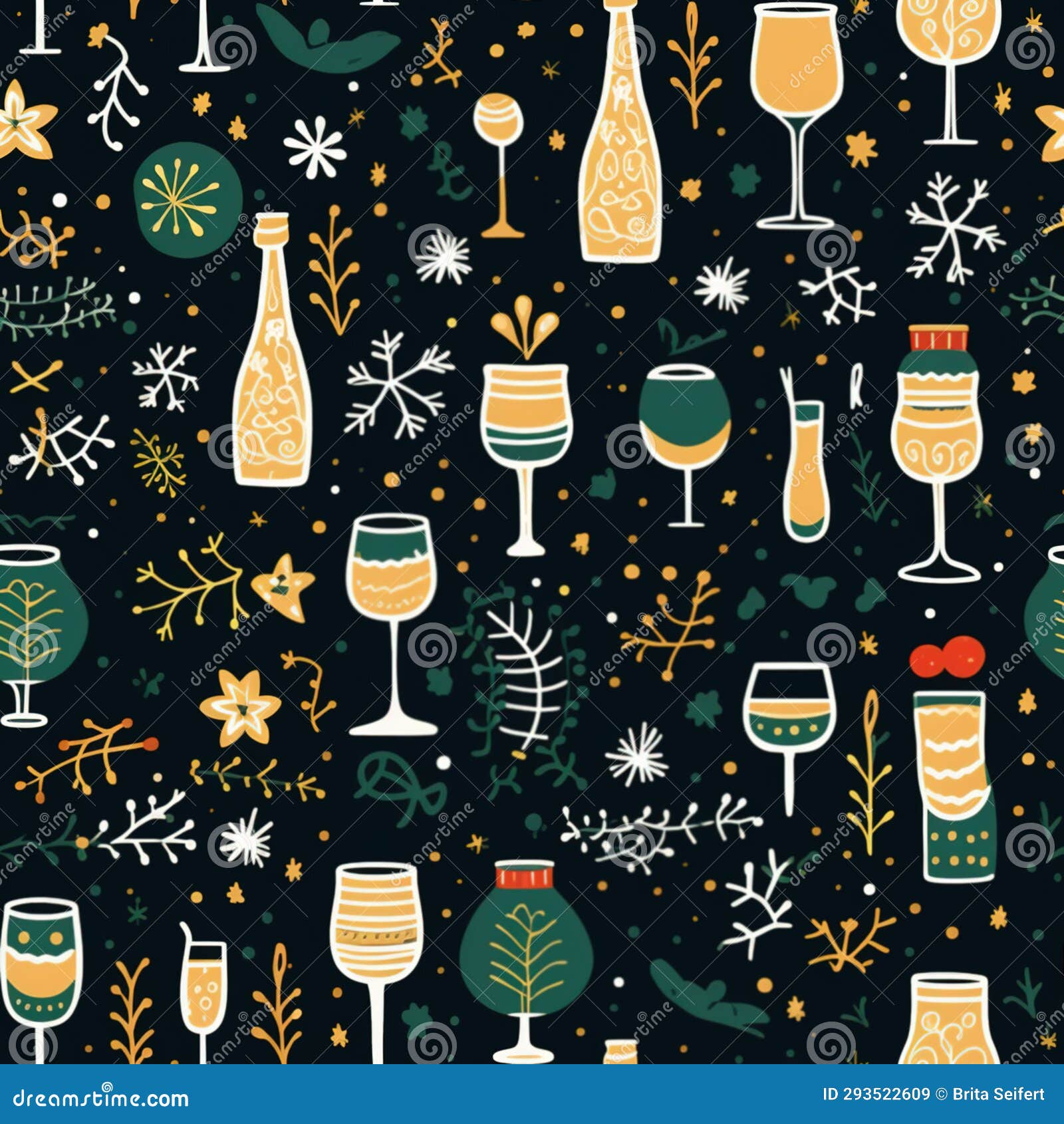 christmas pattern, cheers to the new year, seamless patterno the new year, new year's wishes in a pattern