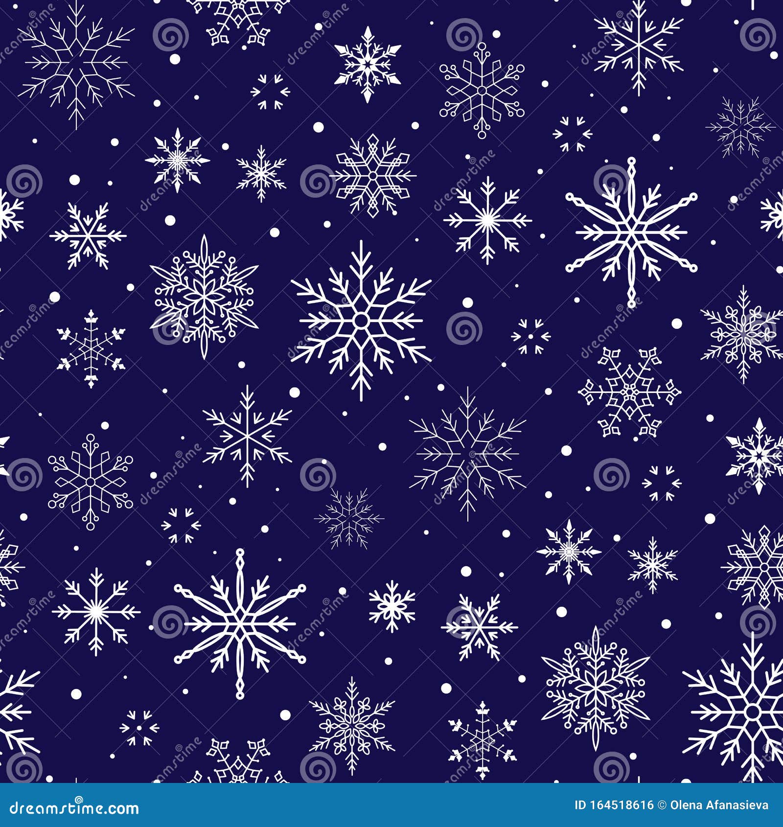 Christmas Pattern. Snowflake Background. Seamless Vector Illustration ...