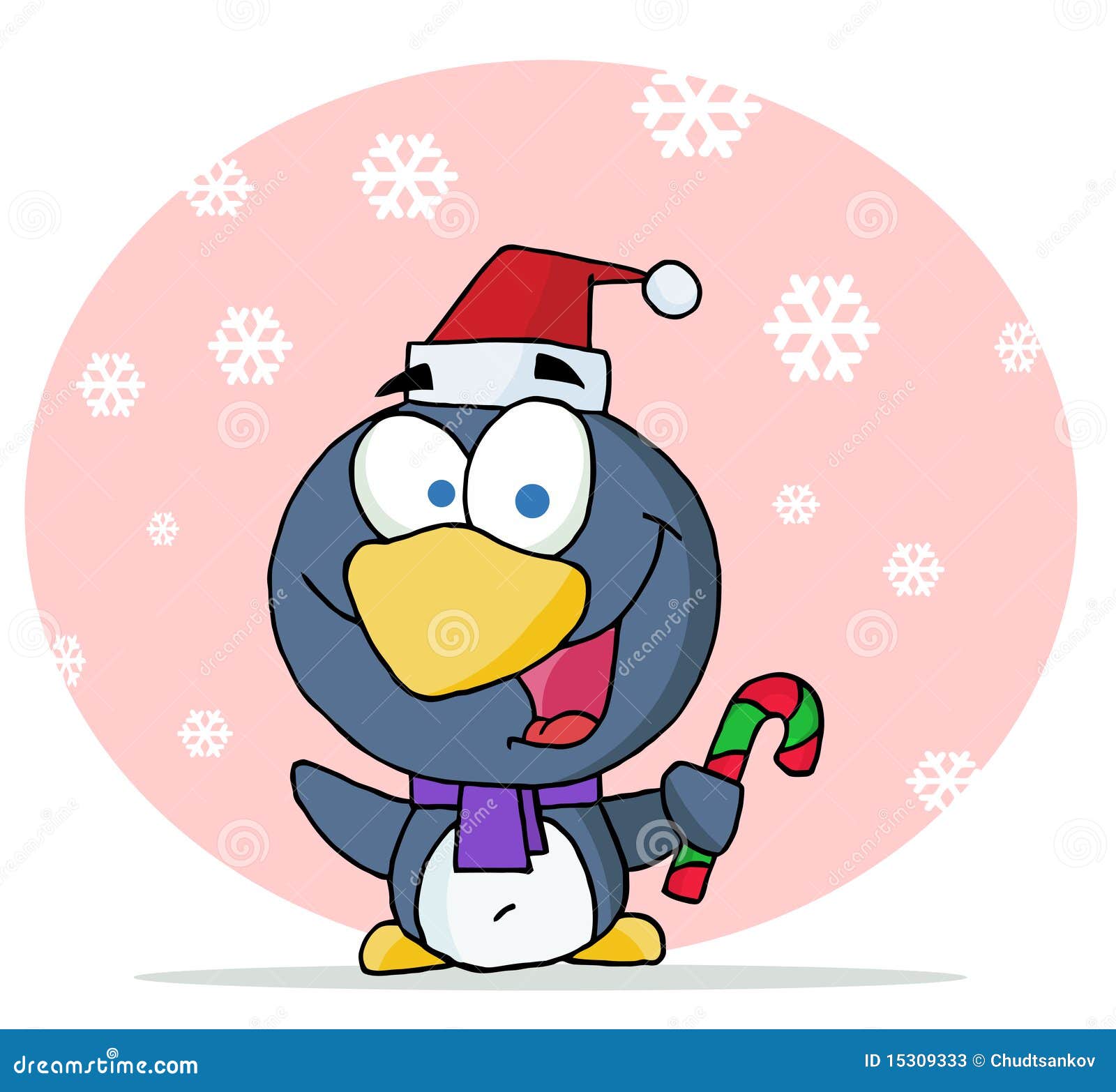 Christmas penguin holding a candy cane Download preview Add to lightbox FREE DOWNLOAD