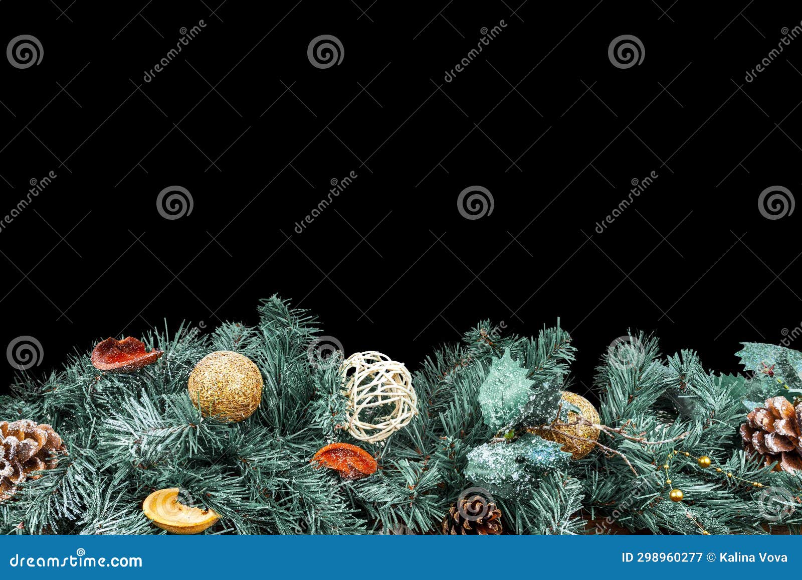 A Christmas Photo on a Black Background Stock Image Image of