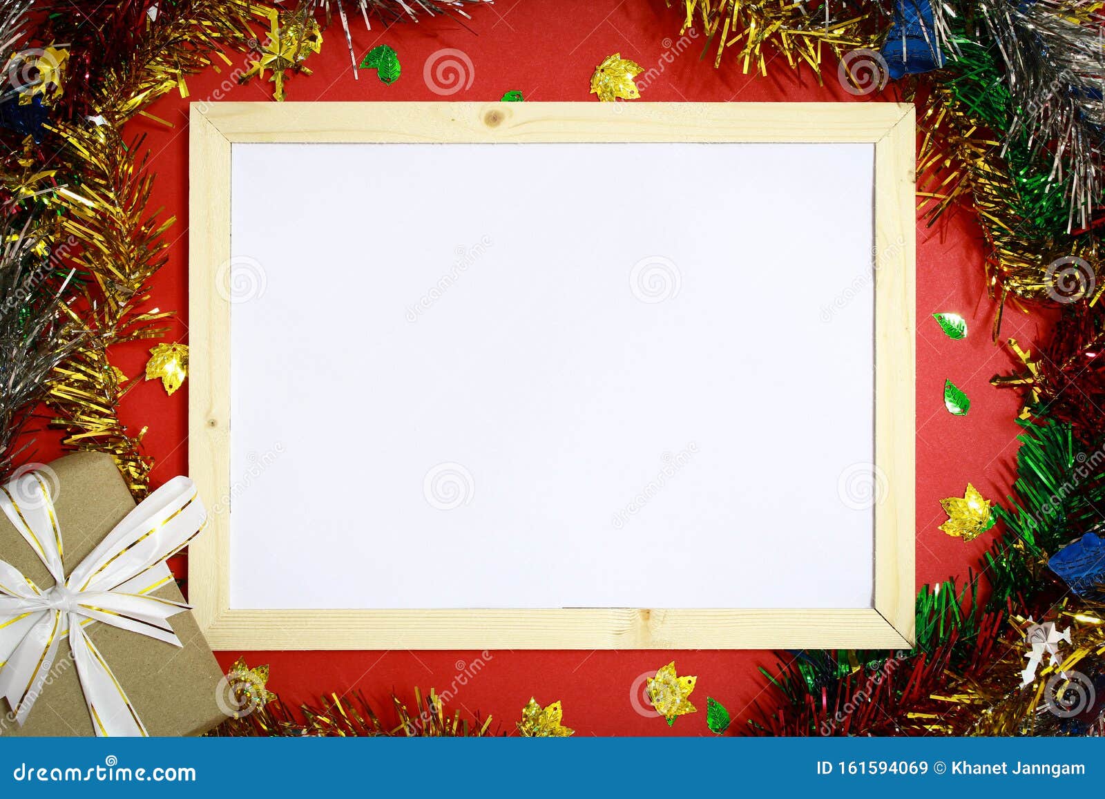 Christmas and Picture Frame and Gift Box Stock Image Image of