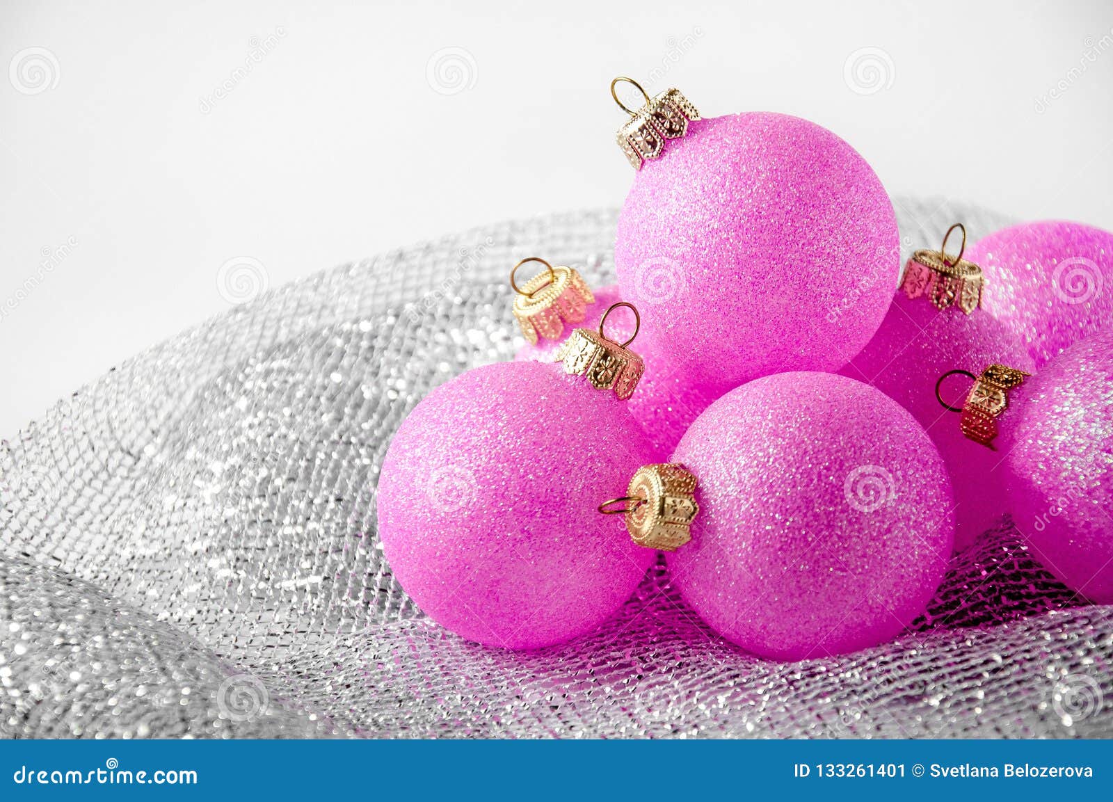 Christmas Pink Ball on Light Background. Minimal New Year Holiday ...