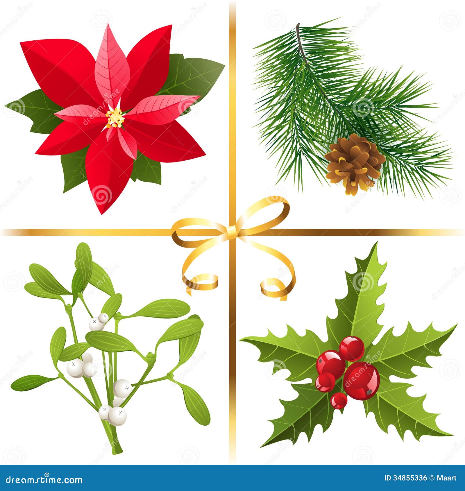 Christmas Plants Laurel. Cartoon Vector 103522593
