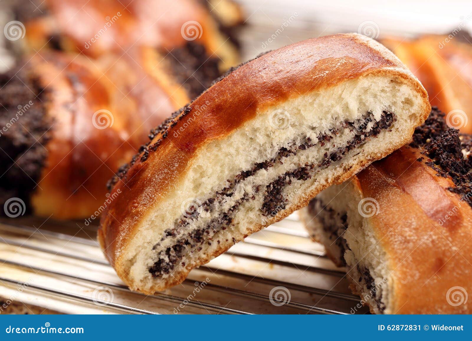 Christmas Poppy Seed Bun in Bakery Stock Image Image of christmas
