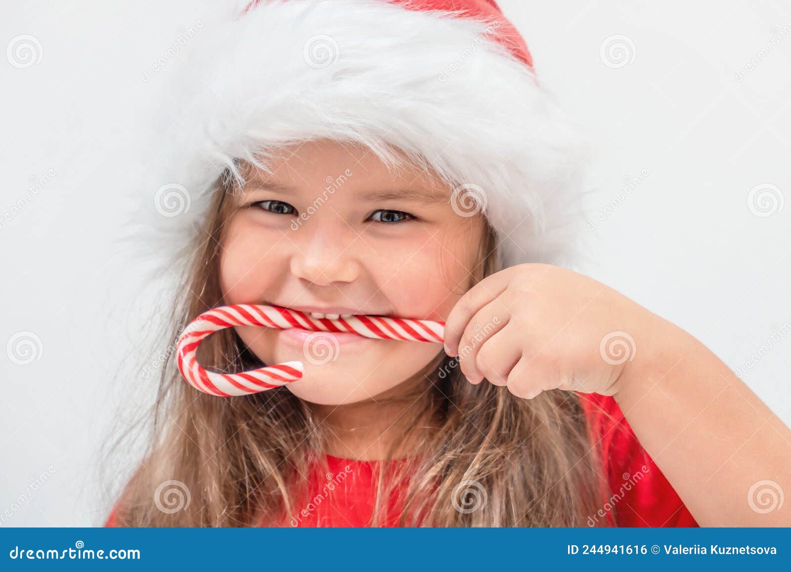 Christmas Portrait of Child with Candy Cane Stock Photo Image of