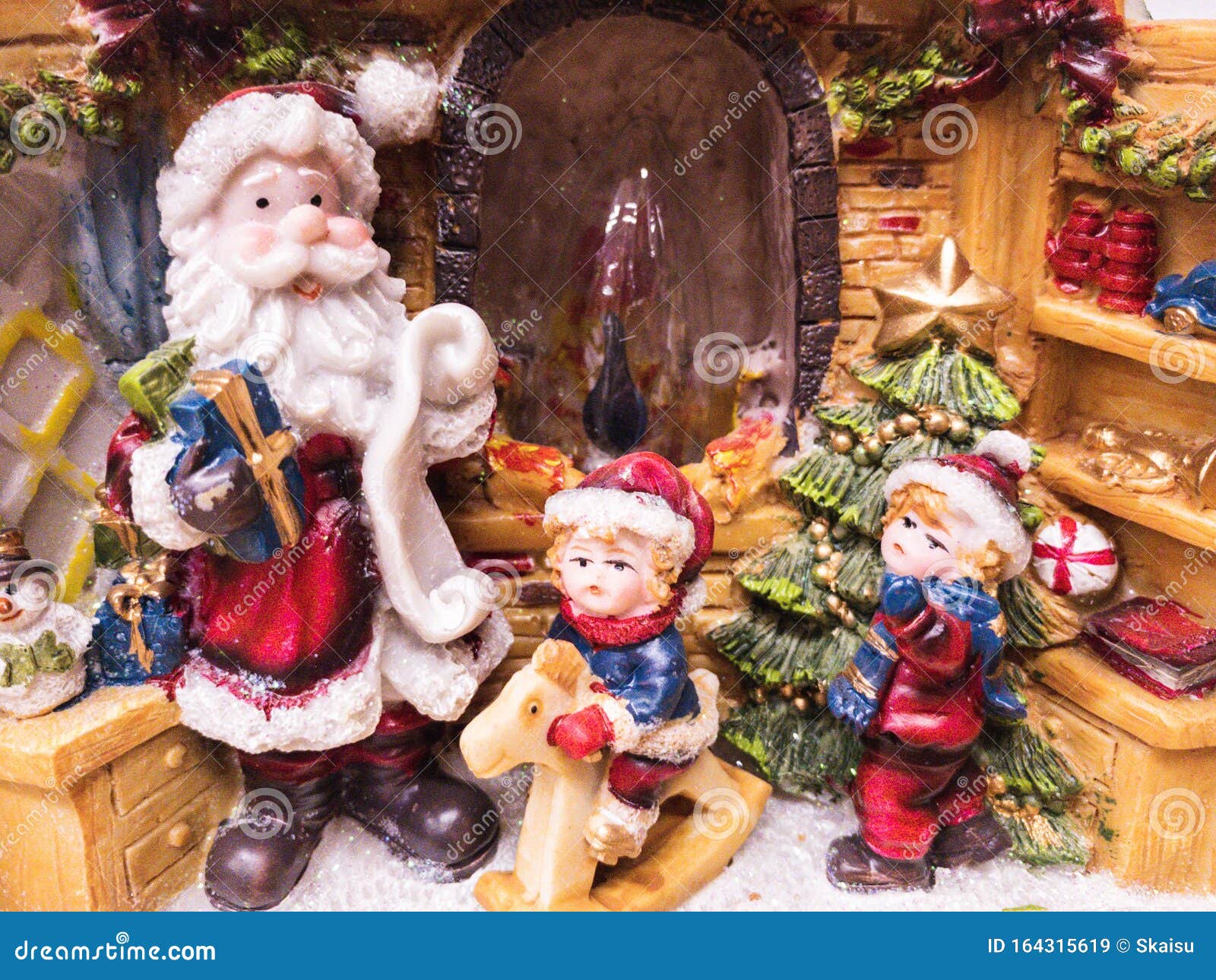 Christmas Postcard with Santa Claus and Kids Stock Image - Image of ...