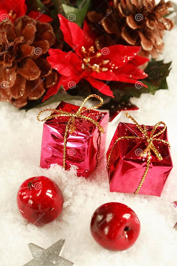 Christmas presents stock image. Image of snow, gifts, decorated - 3514393