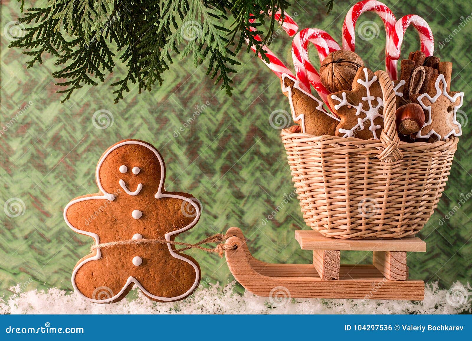 Christmas Presents on a Wooden Sled. Christmas Card Stock Photo - Image ...