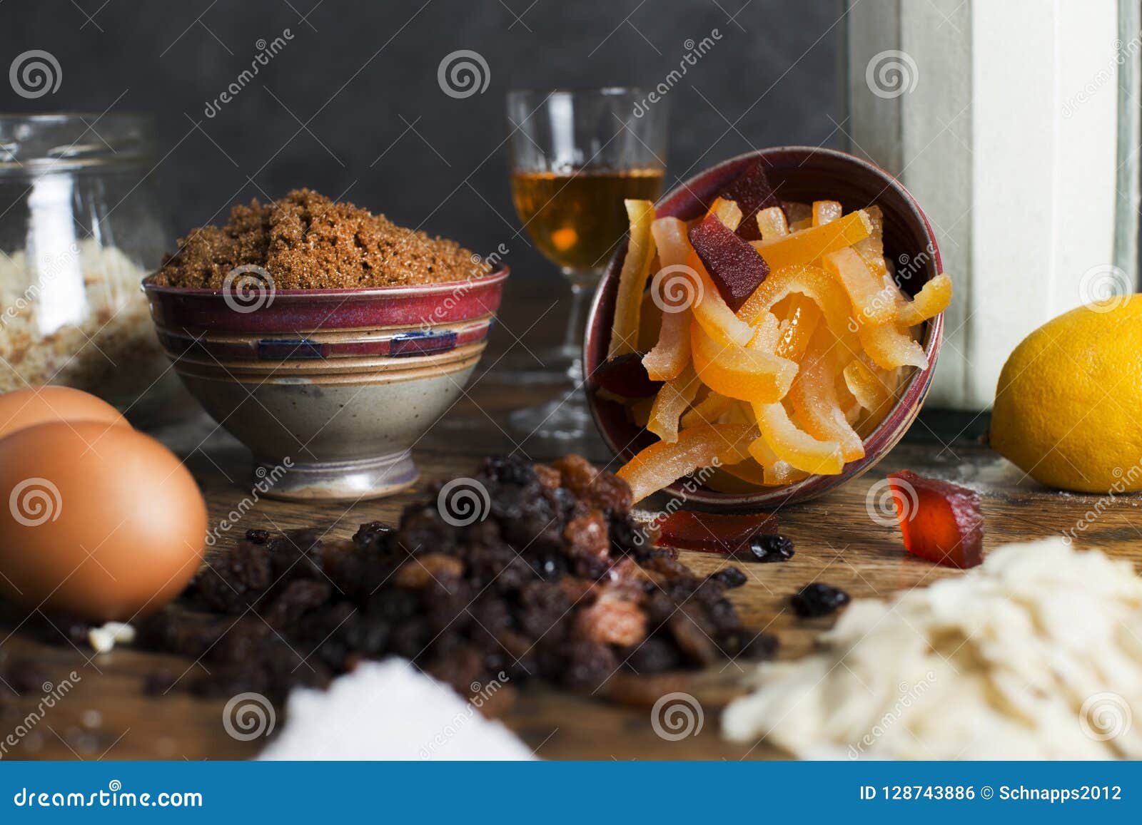 Christmas Pudding Ingredients Stock Photo Image of pudding, table