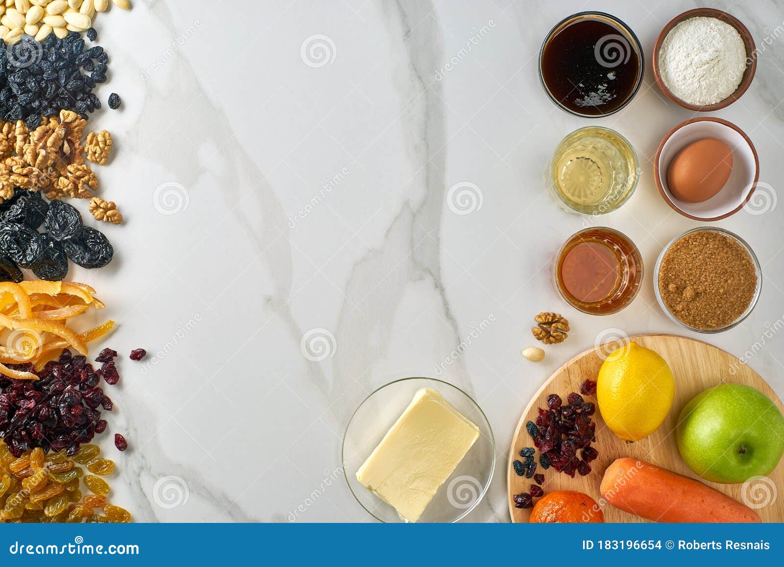 Christmas Pudding Recipe Ingredients Layout Stock Photo Image of