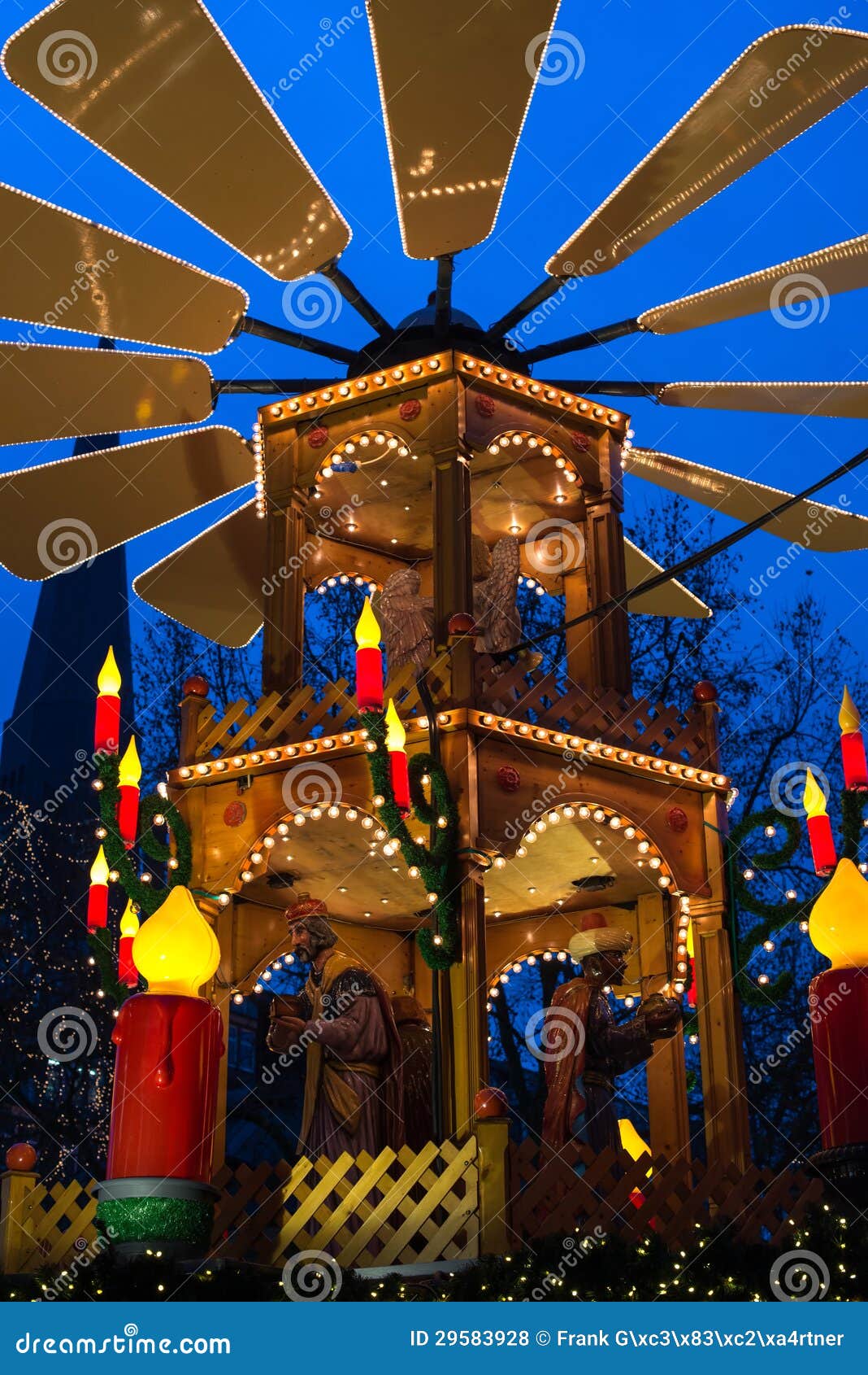 Christmas pyramid editorial stock photo. Image of evening - 29583928