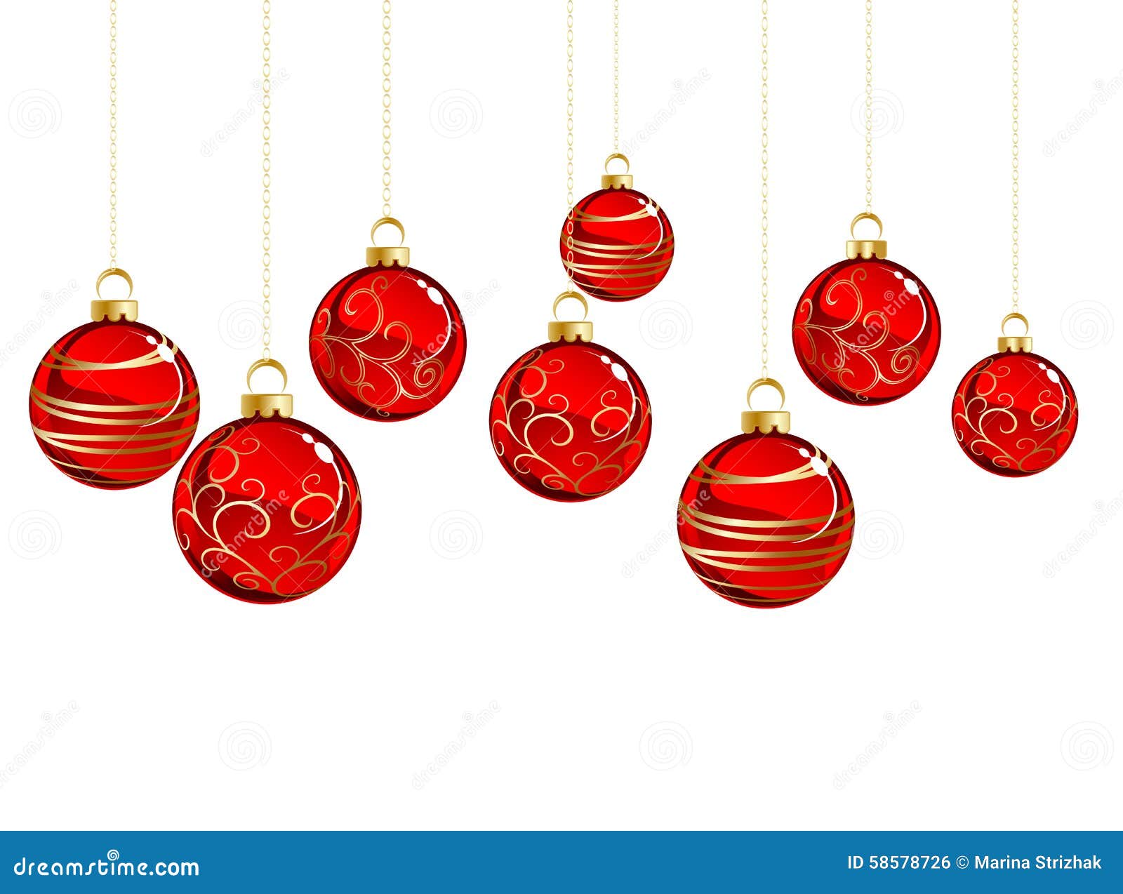 Christmas red balls stock vector. Illustration of bauble - 58578726