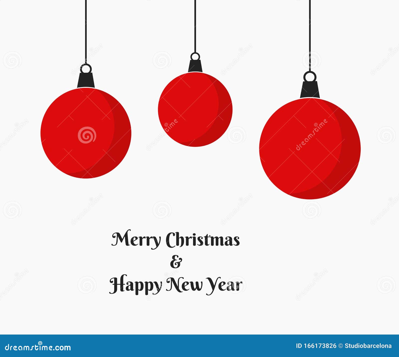 Christmas Red Balls Hanging Ornaments Stock Vector - Illustration of ...