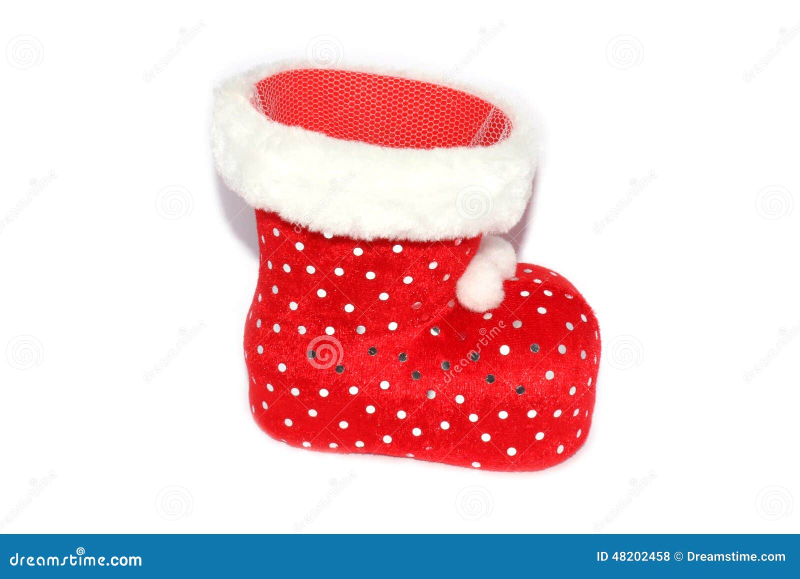 Christmas red fluffy sock stock photo. Image of stuffed - 48202458