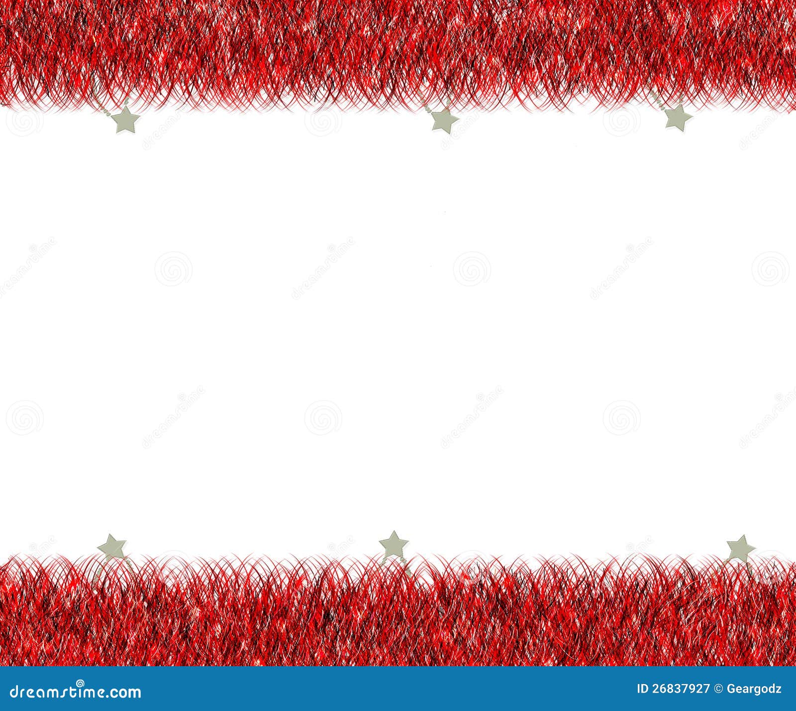 Christmas Red Tinsel Frame Royalty Free Stock Photography 