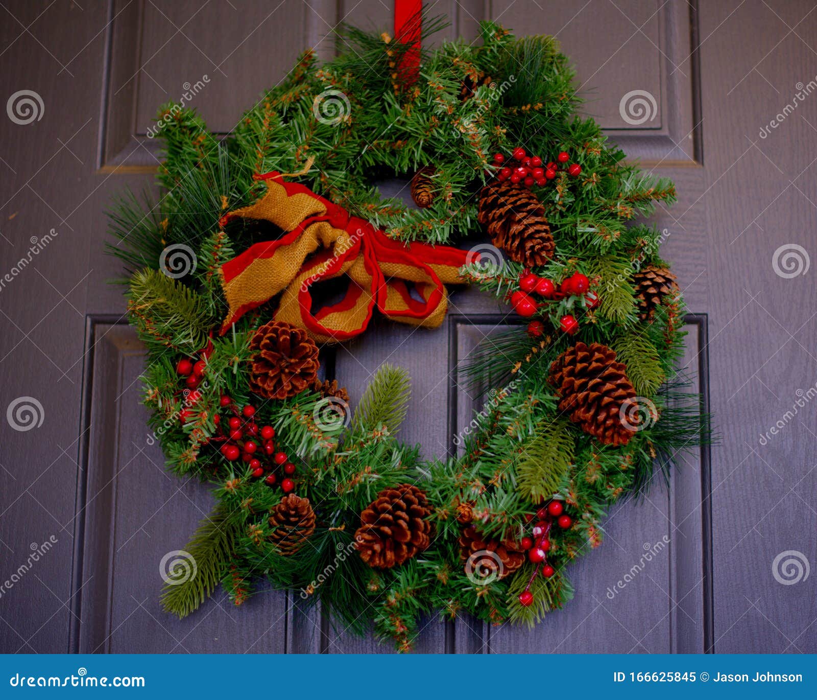 Christmas Reef on Front Door Stock Image Image of christmas, front