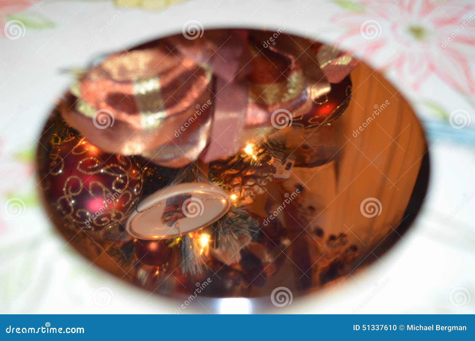 Christmas Ornaments Reflection Stock Photo Image of reflecting