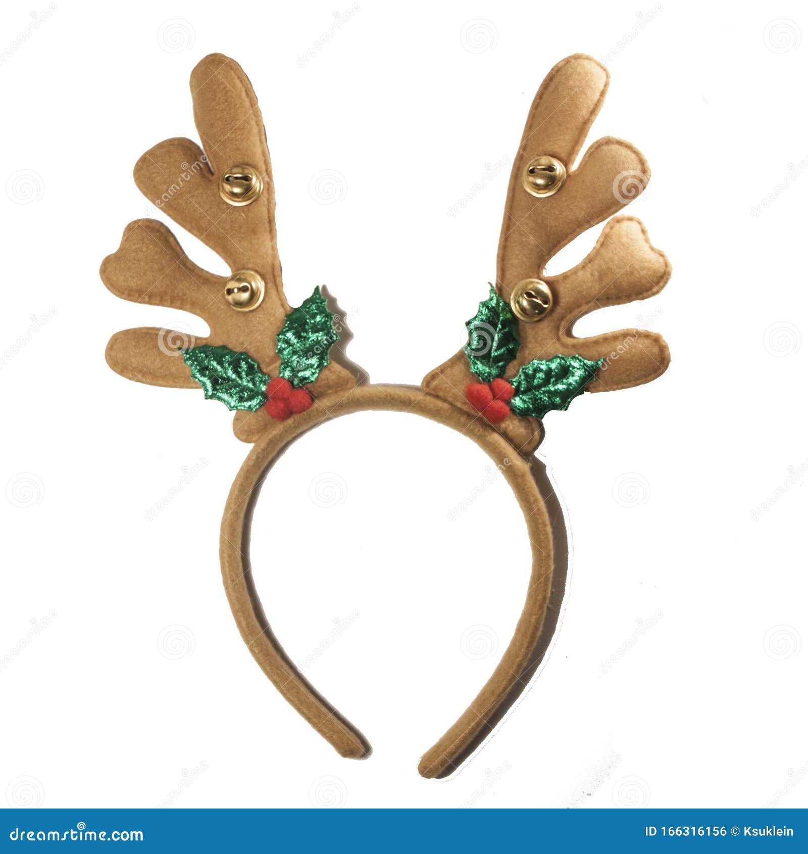 christmas reindeer antlers. new year deer headband  on white