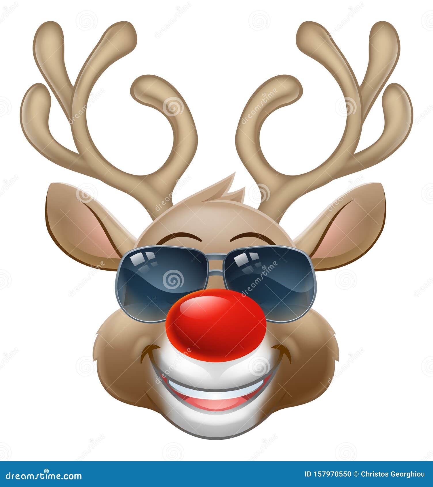 cool christmas reindeer cartoon deer in sunglasses