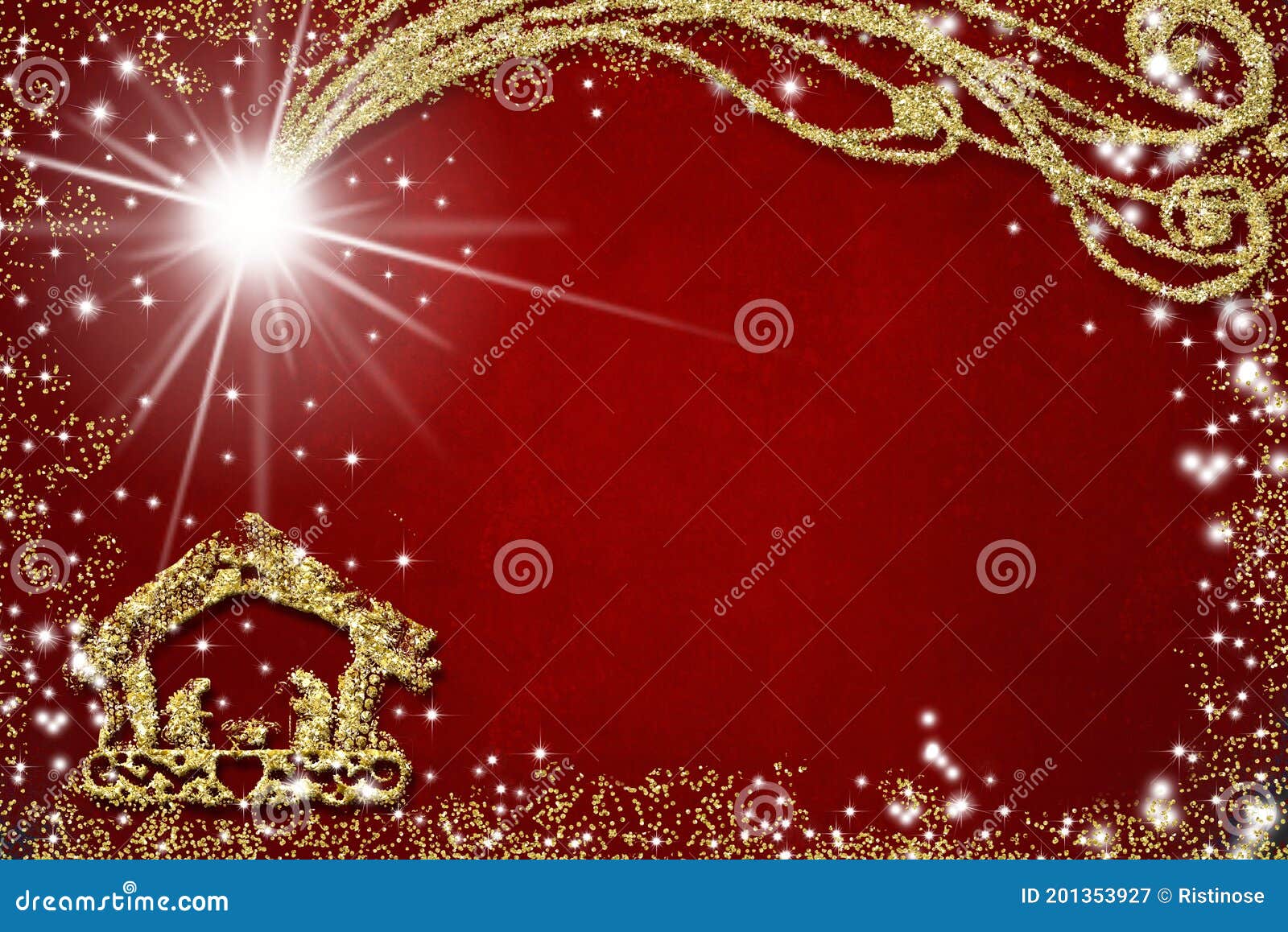christmas religious greeting card. blank space