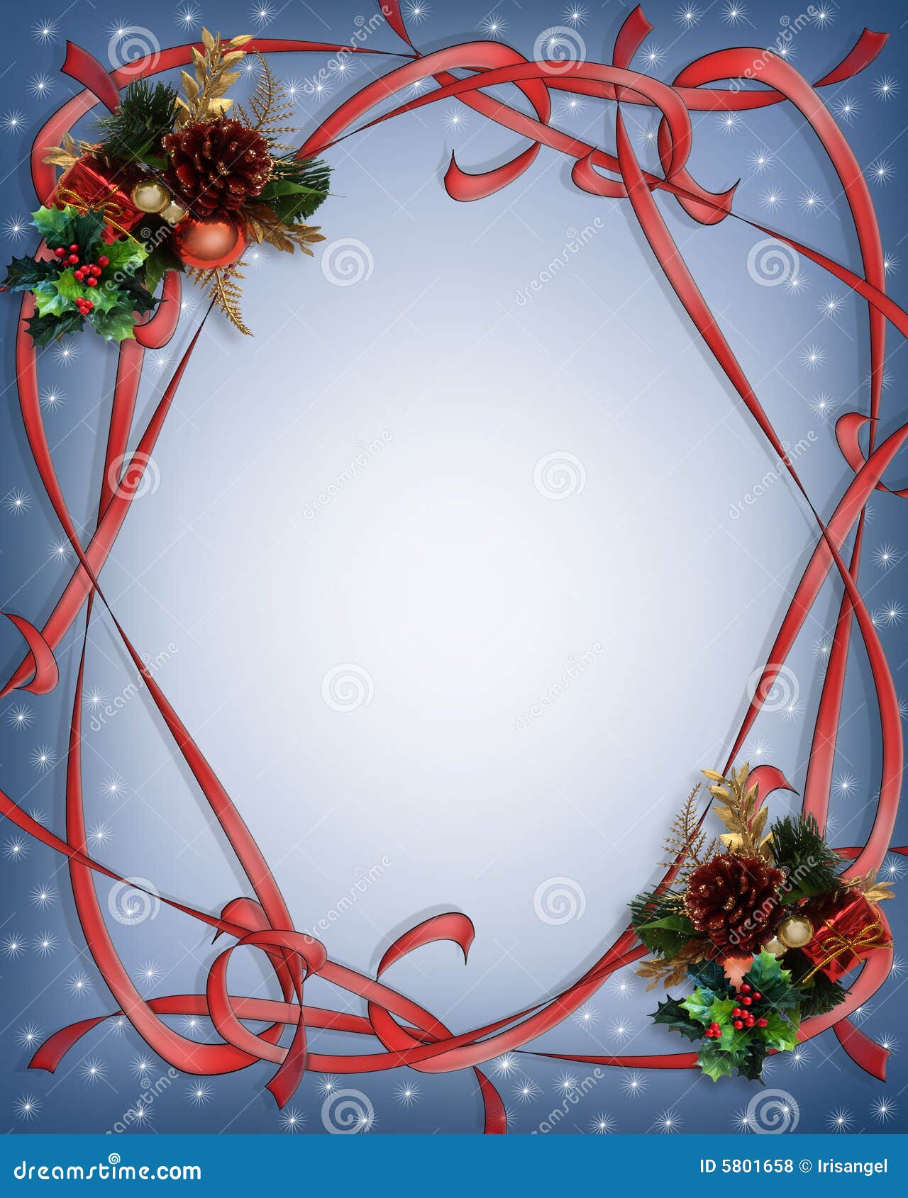 Christmas Ribbons Border Blue Stock Illustration - Illustration of ...