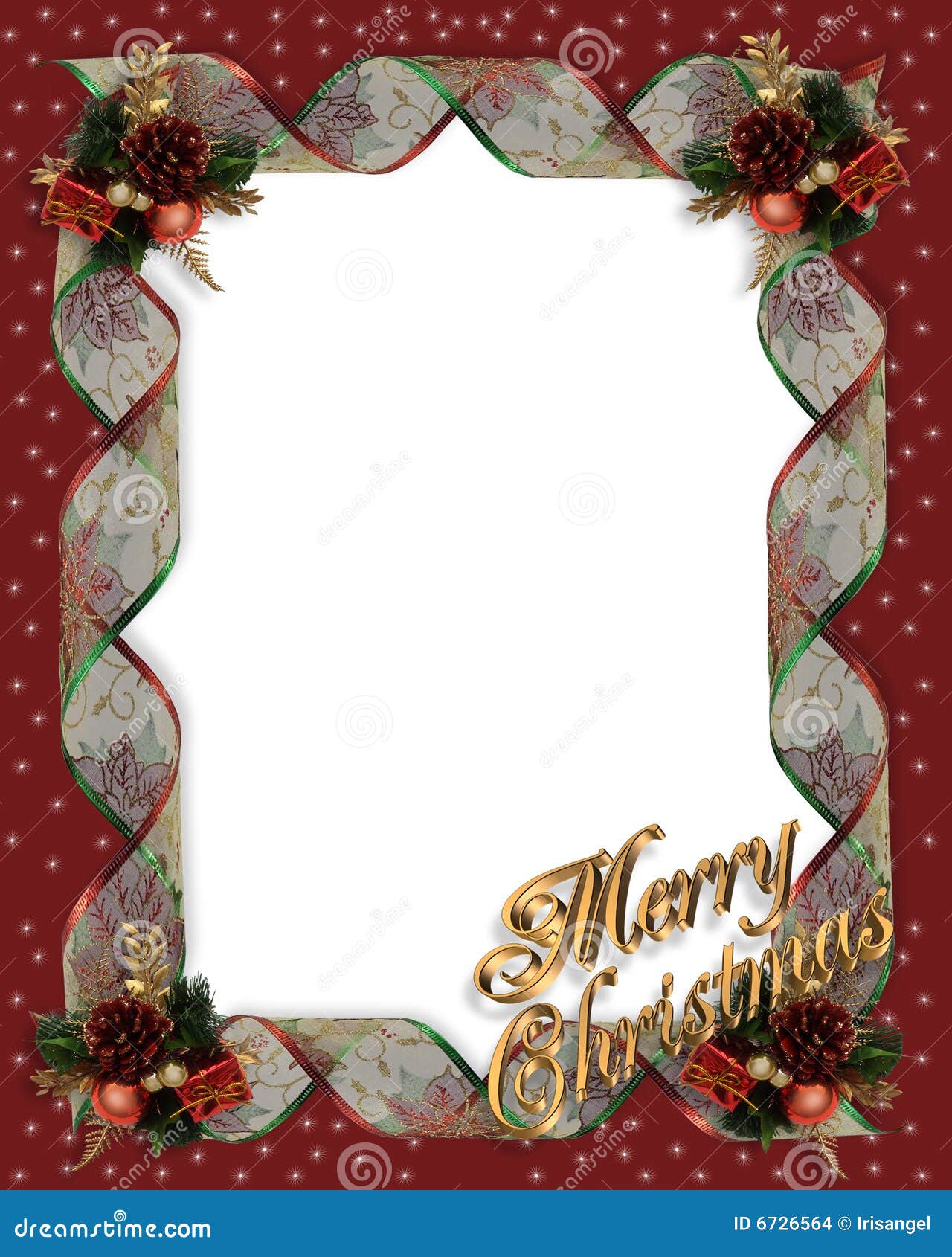 Christmas Ribbons Frame Border Stock Images - Image: 6726564