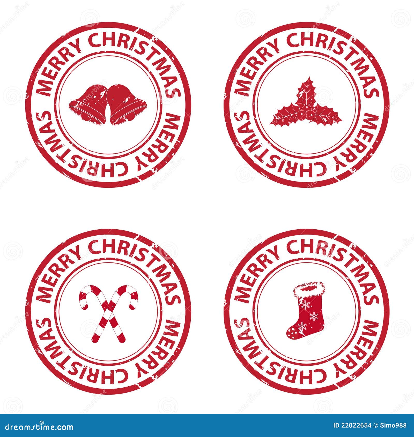 Christmas Rubber Stamps Stock Images Image 22022654