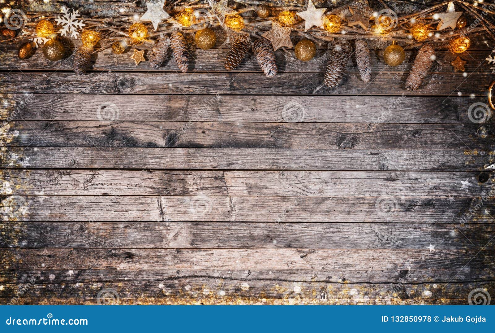 Christmas Rustic Background with Wooden Planks Stock Photo - Image of ...