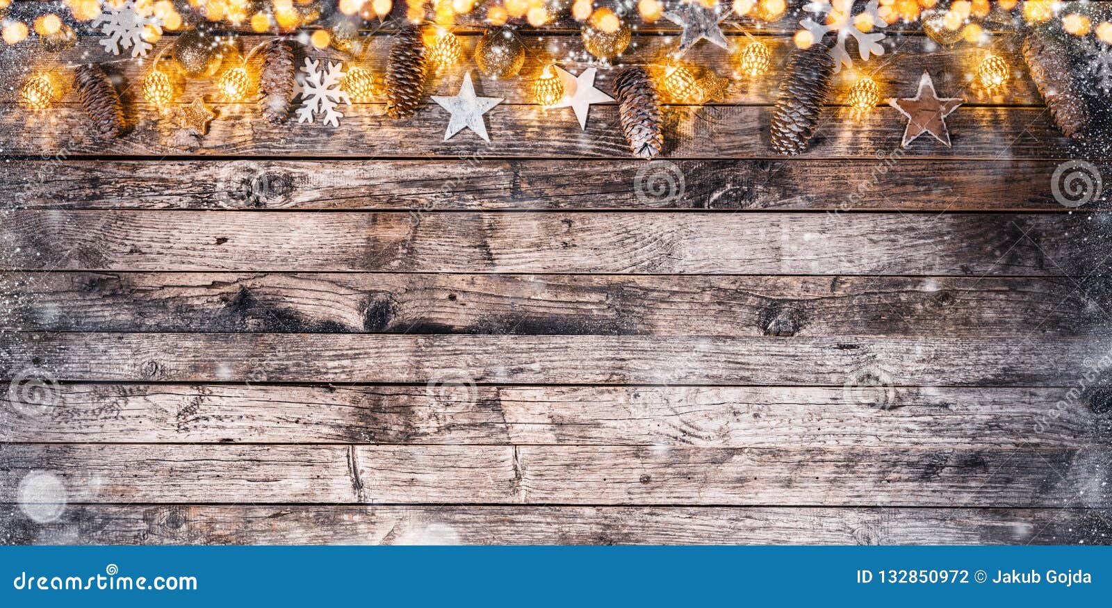 Christmas Rustic Background with Wooden Planks Stock Photo - Image of ...