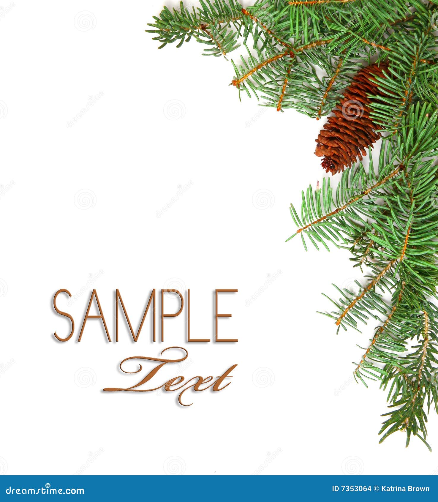Christmas Rustic Image of Pine Tree Stems and a Pi Stock Photo Image