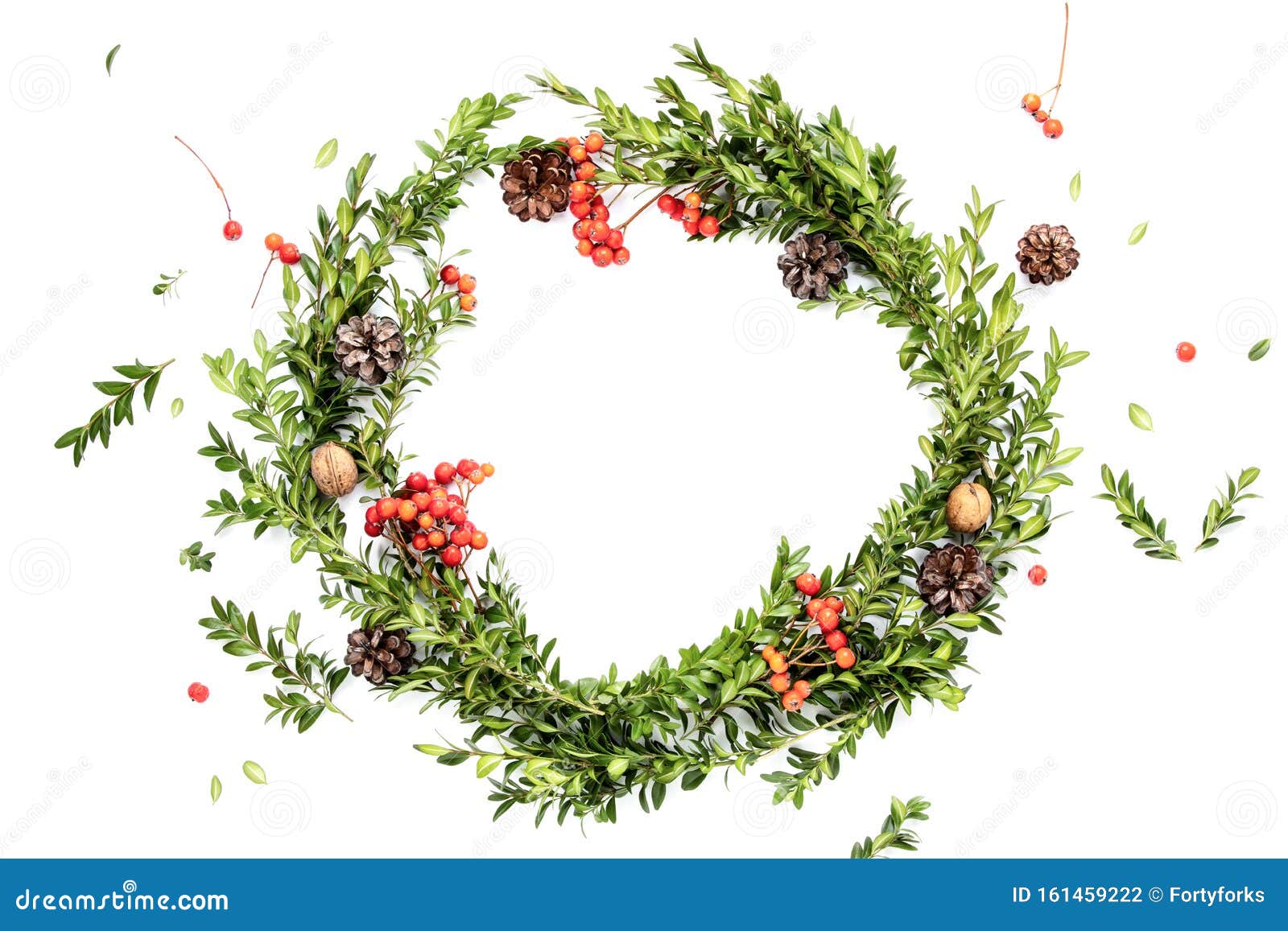 Christmas Rustic Wreath Made of Natural Traditional Winter Holidays ...