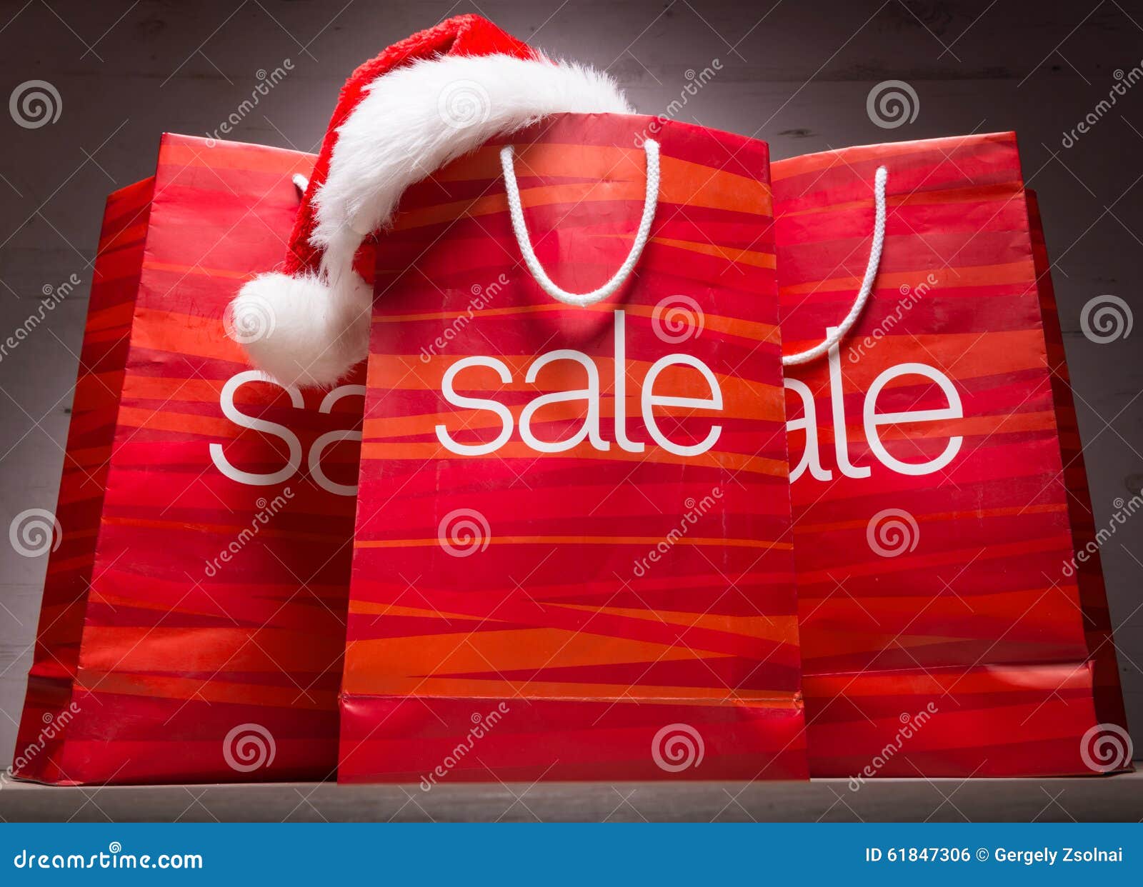 christmas - sale bag , rebate ,on wood background
