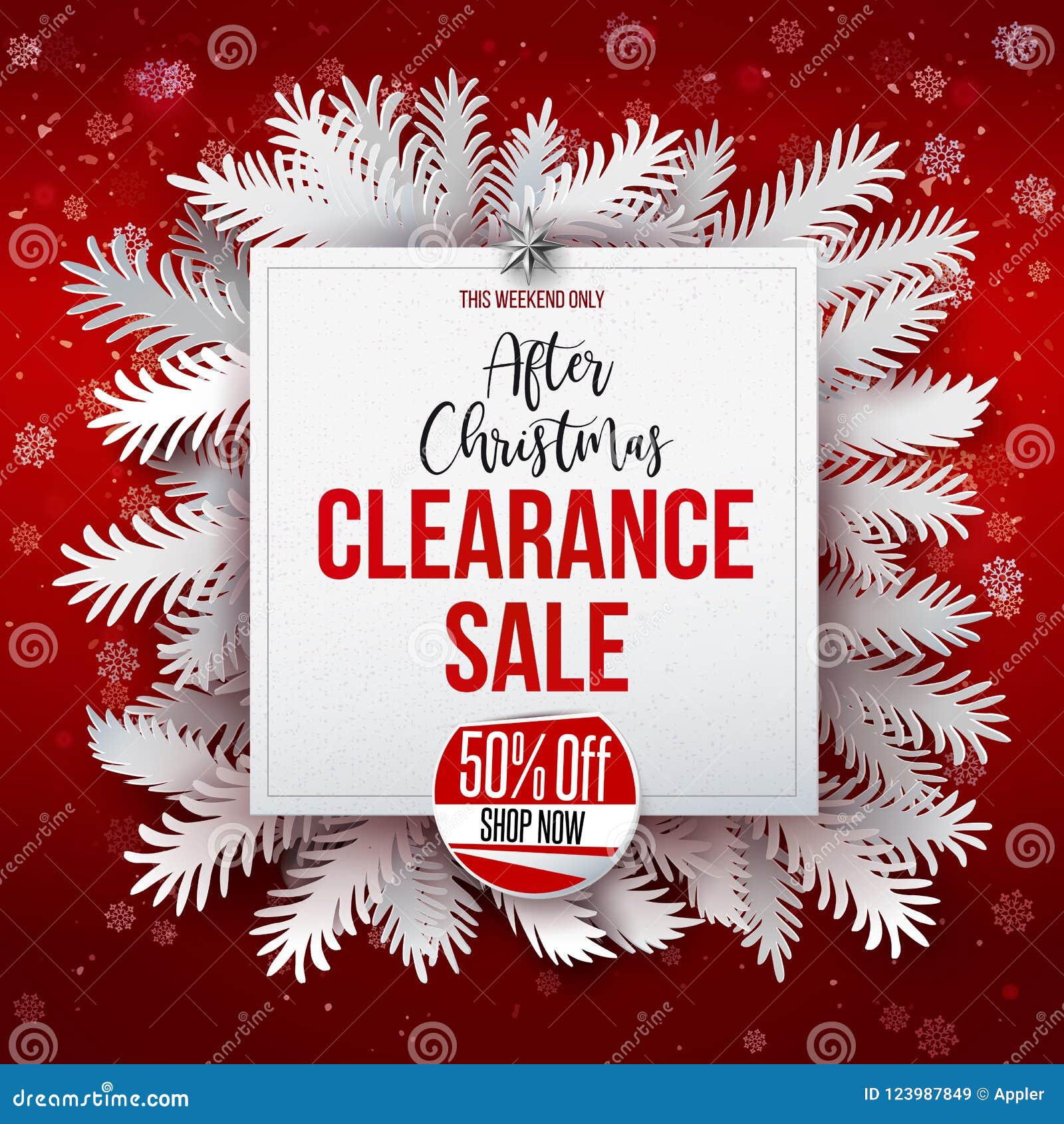 After Christmas Sale Banner and Sticker Stock Vector - Illustration of banner, clearance: 123987849