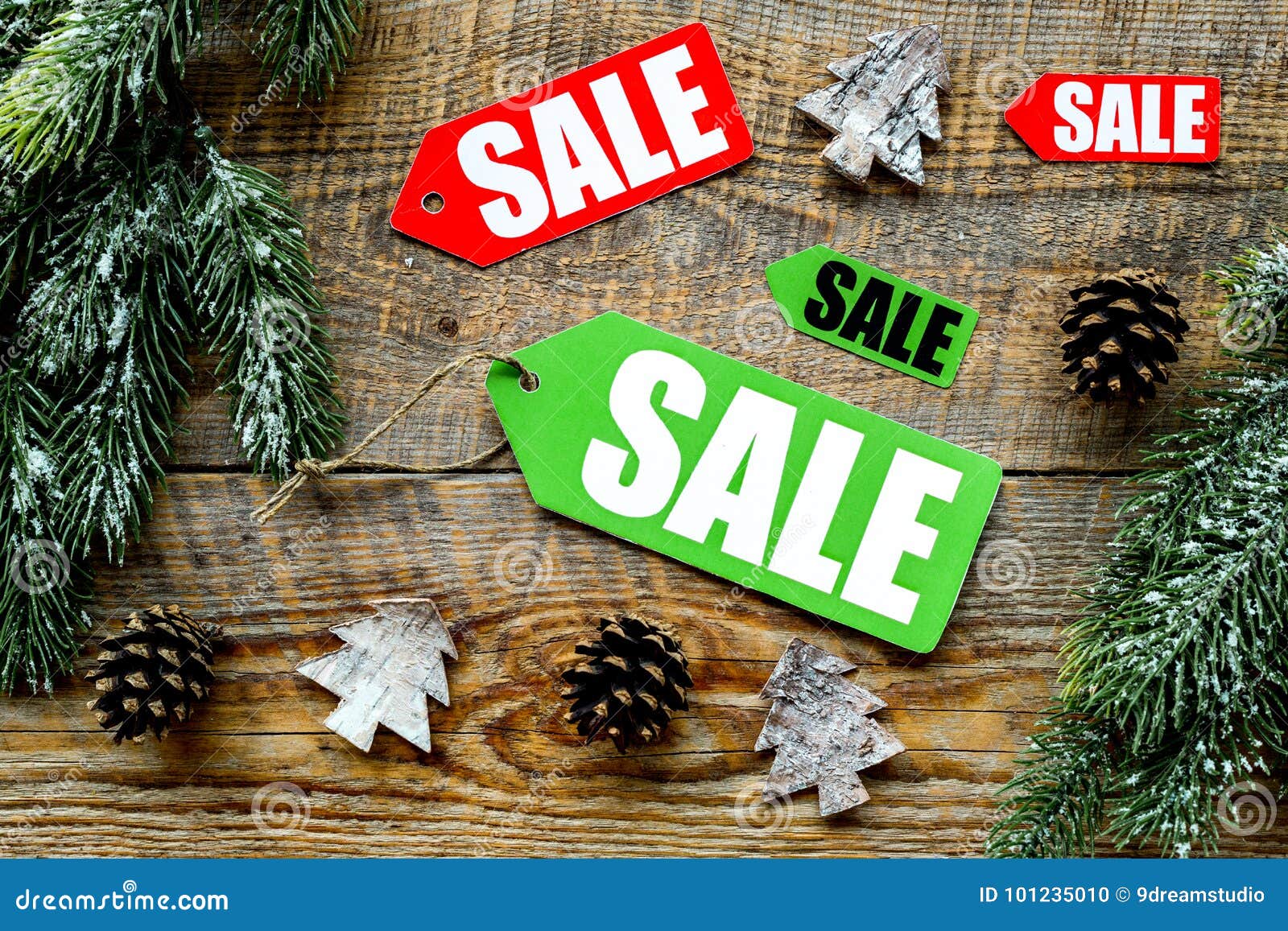  Christmas  Sale  Sale  Labels Near  Spruce Branch And Xmas 